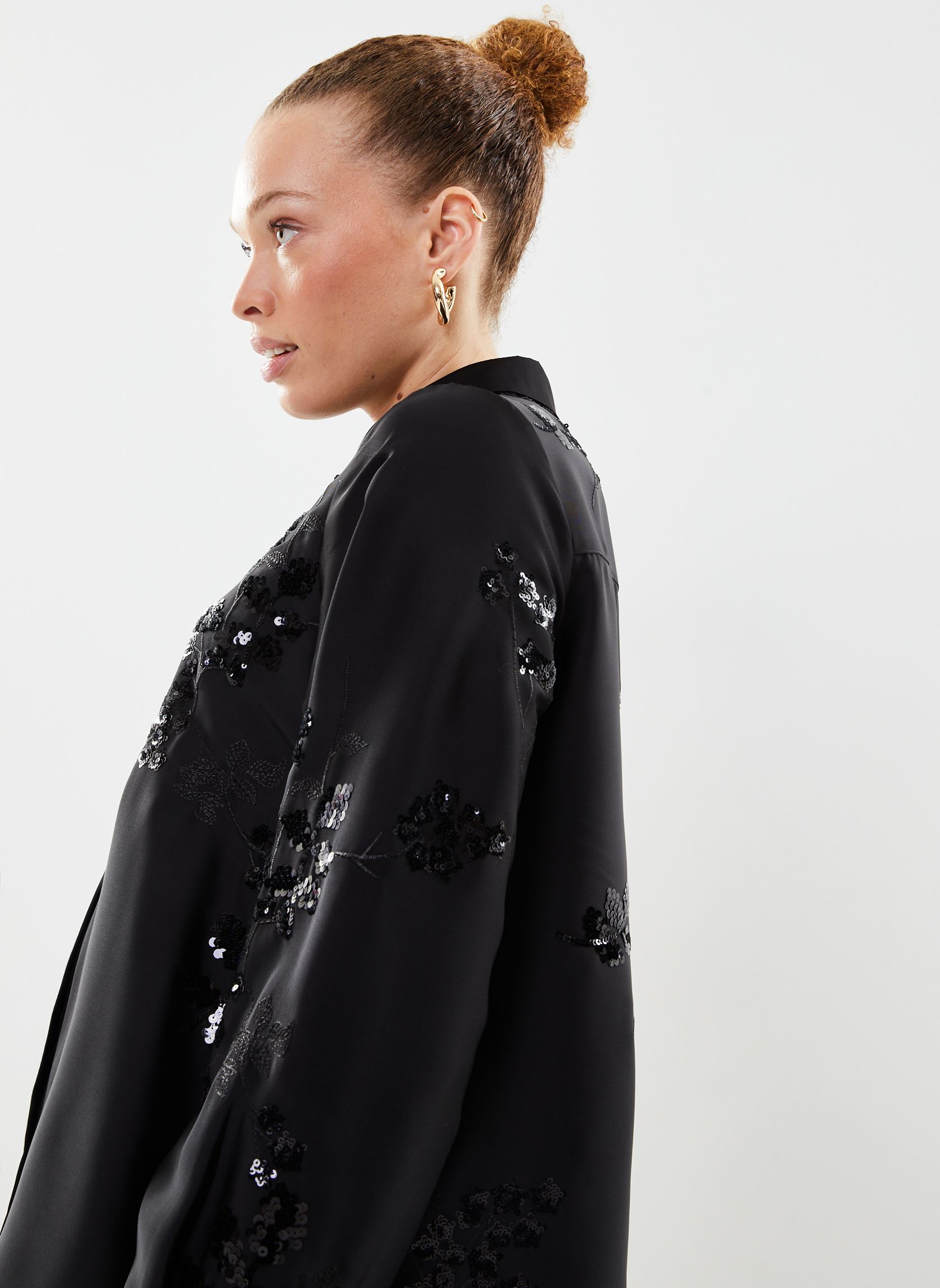 Lange mouw overhemden Viravenna L/S Sequin Shirt/Dc dames zwart Vila Lange mouw overhemden Viravenna L/S Sequin Shirt/Dc dames zwart Black