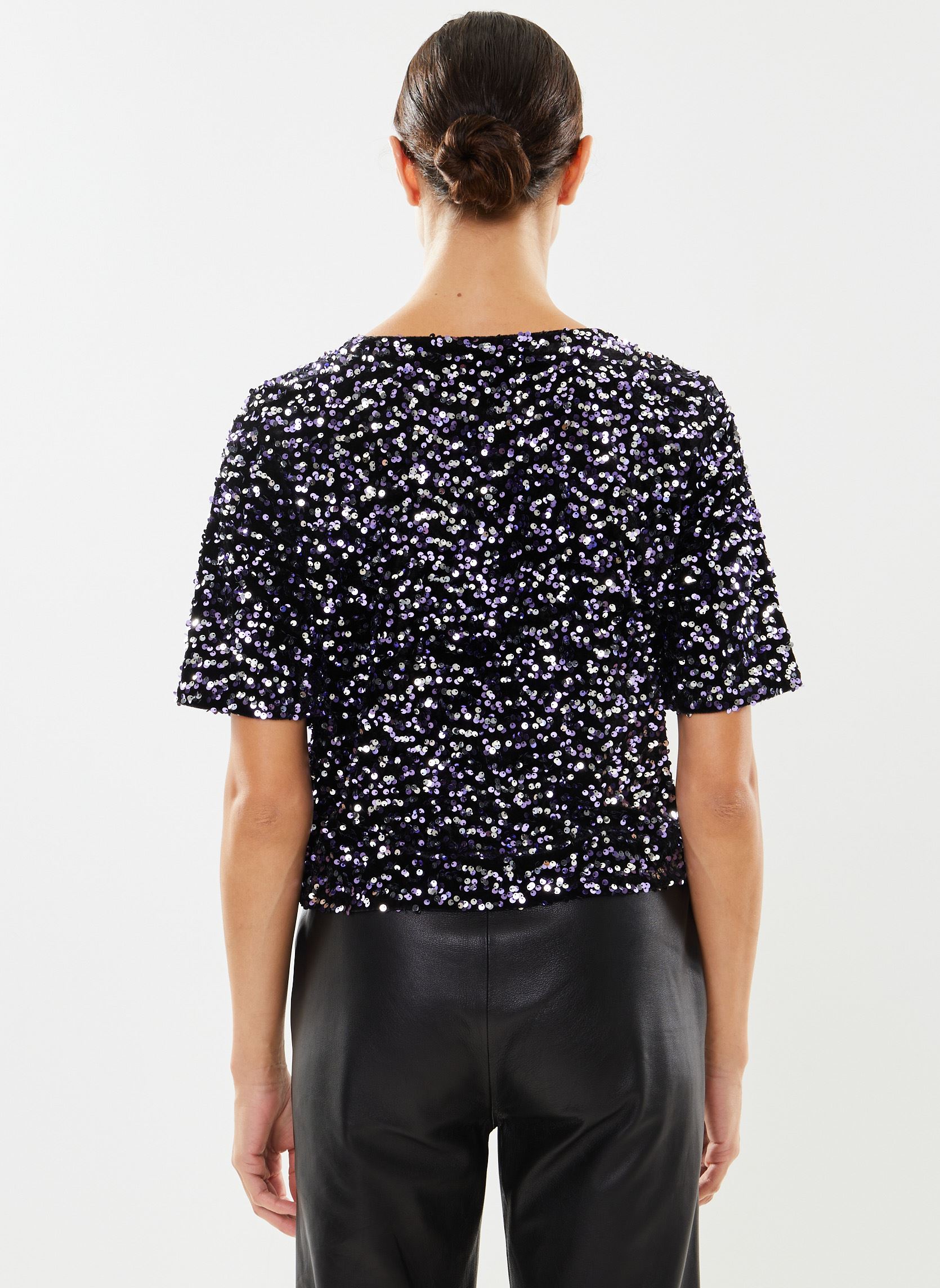 T-shirt a maniche corte PCKAM SS TOP BC donna nero Pieces T-shirt a maniche corte PCKAM SS TOP BC donna nero Black