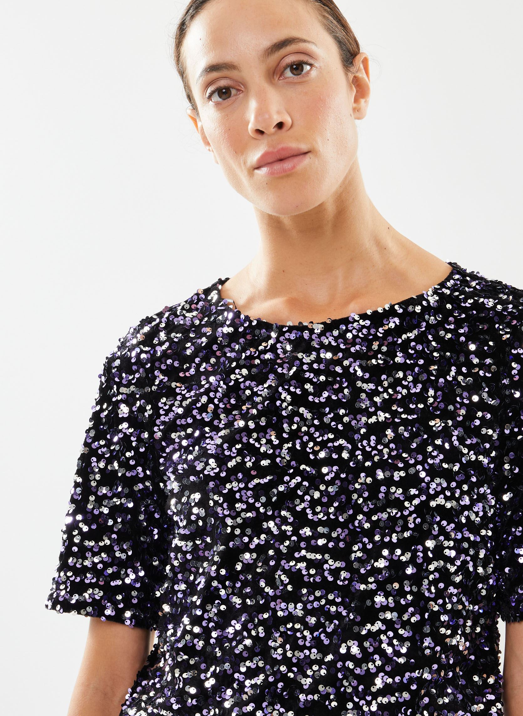 T-shirt a maniche corte PCKAM SS TOP BC donna nero Pieces T-shirt a maniche corte PCKAM SS TOP BC donna nero Black