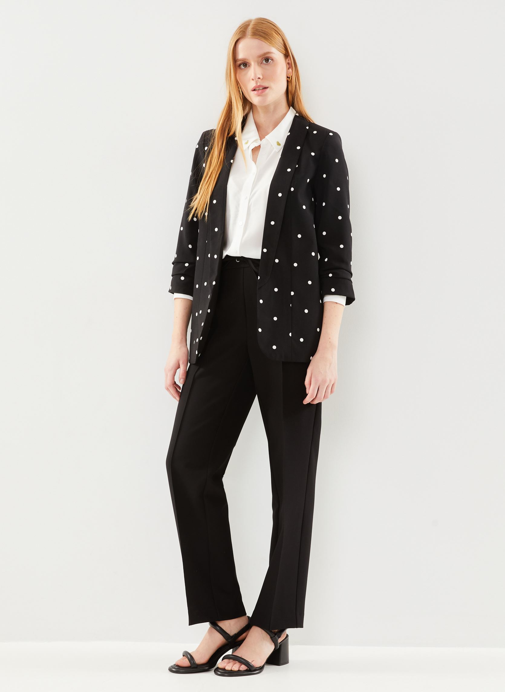 Vestes de blazer PCBOSS 3/4 PRINTED BLAZER NOOS femme noir Pieces Vestes de blazer PCBOSS 3/4 PRINTED BLAZER NOOS femme noir Black