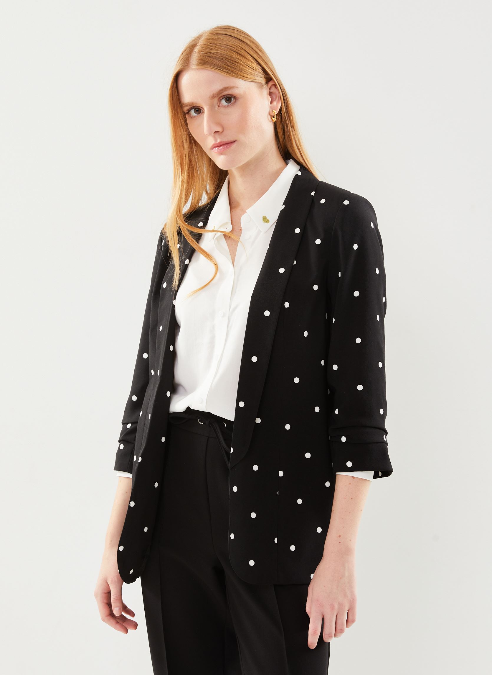 Vestes de blazer PCBOSS 3/4 PRINTED BLAZER NOOS femme noir Pieces Vestes de blazer PCBOSS 3/4 PRINTED BLAZER NOOS femme noir Black