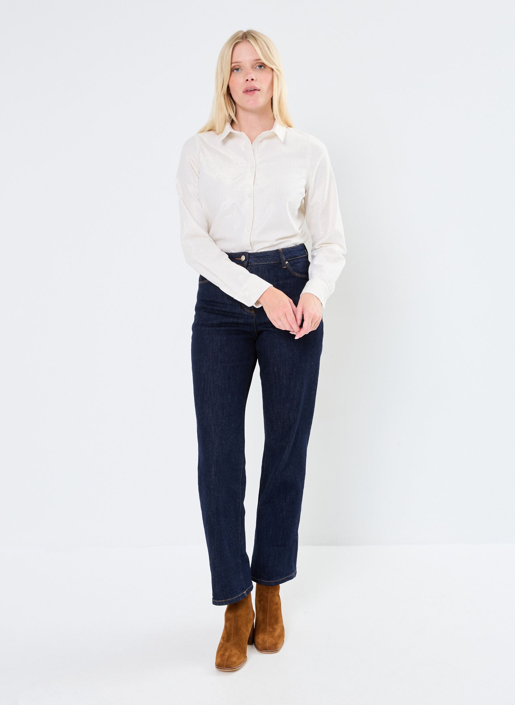Chemises manches longues PCIRENE LUREX LS SHIRT KAC FC femme blanc Pieces Chemises manches longues PCIRENE LUREX LS SHIRT KAC FC femme blanc BRIGHT WHITE