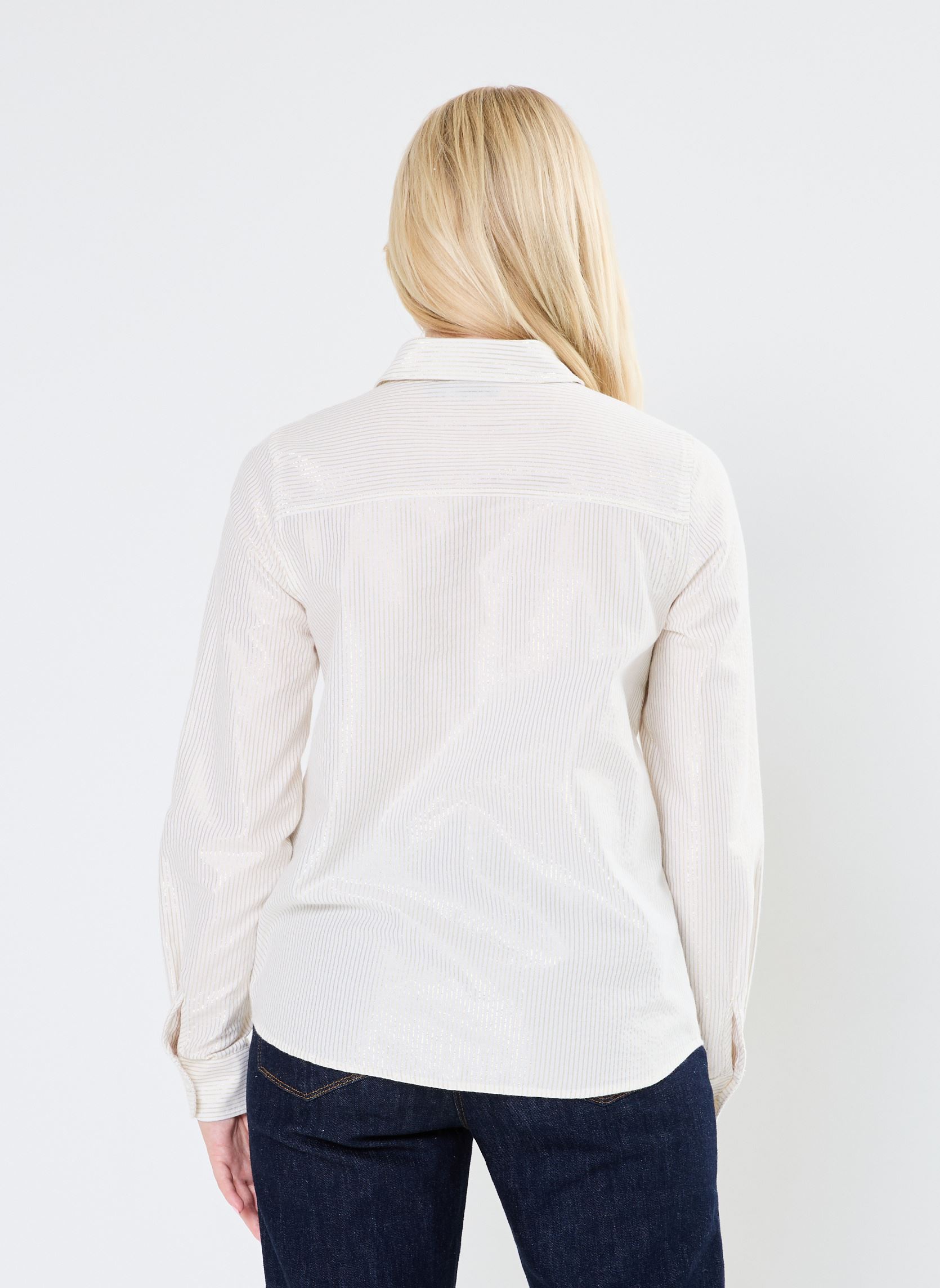 Chemises manches longues PCIRENE LUREX LS SHIRT KAC FC femme blanc Pieces Chemises manches longues PCIRENE LUREX LS SHIRT KAC FC femme blanc BRIGHT WHITE