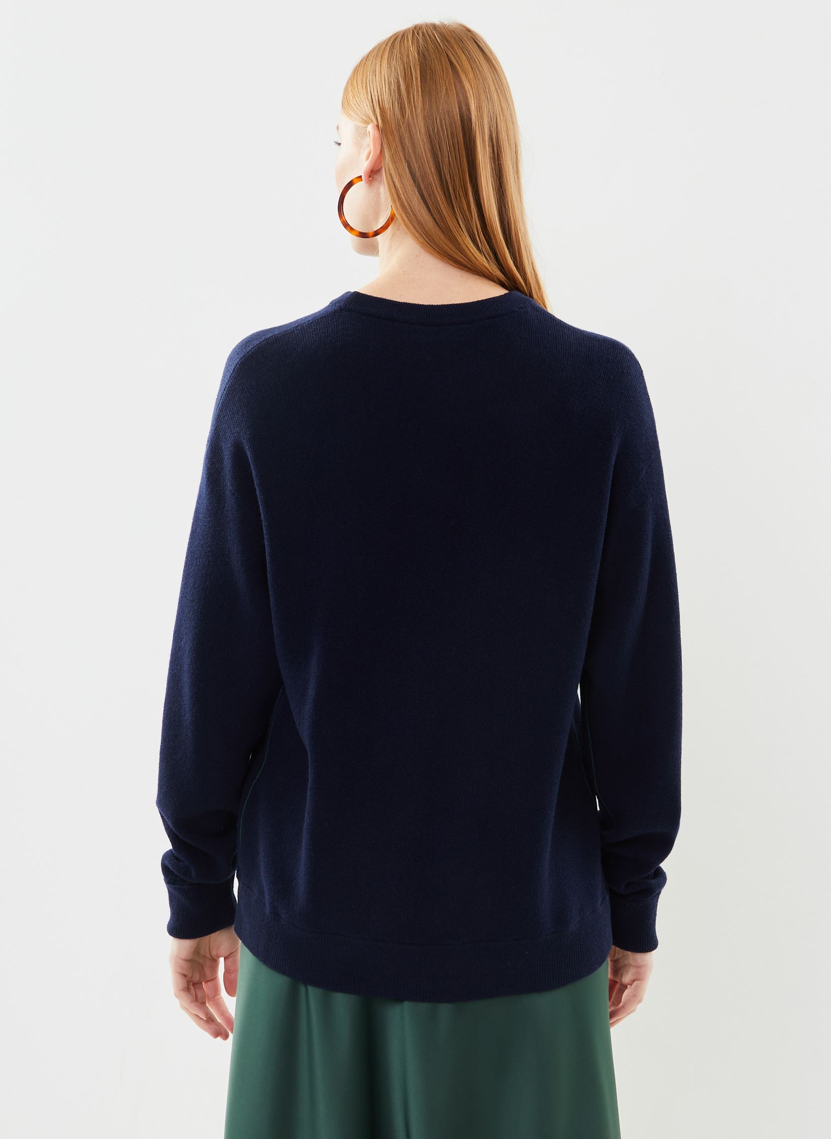 Pulls Pull femme Lacoste col rond en laine femme bleu Lacoste Pulls Pull femme Lacoste col rond en laine femme bleu MARINE