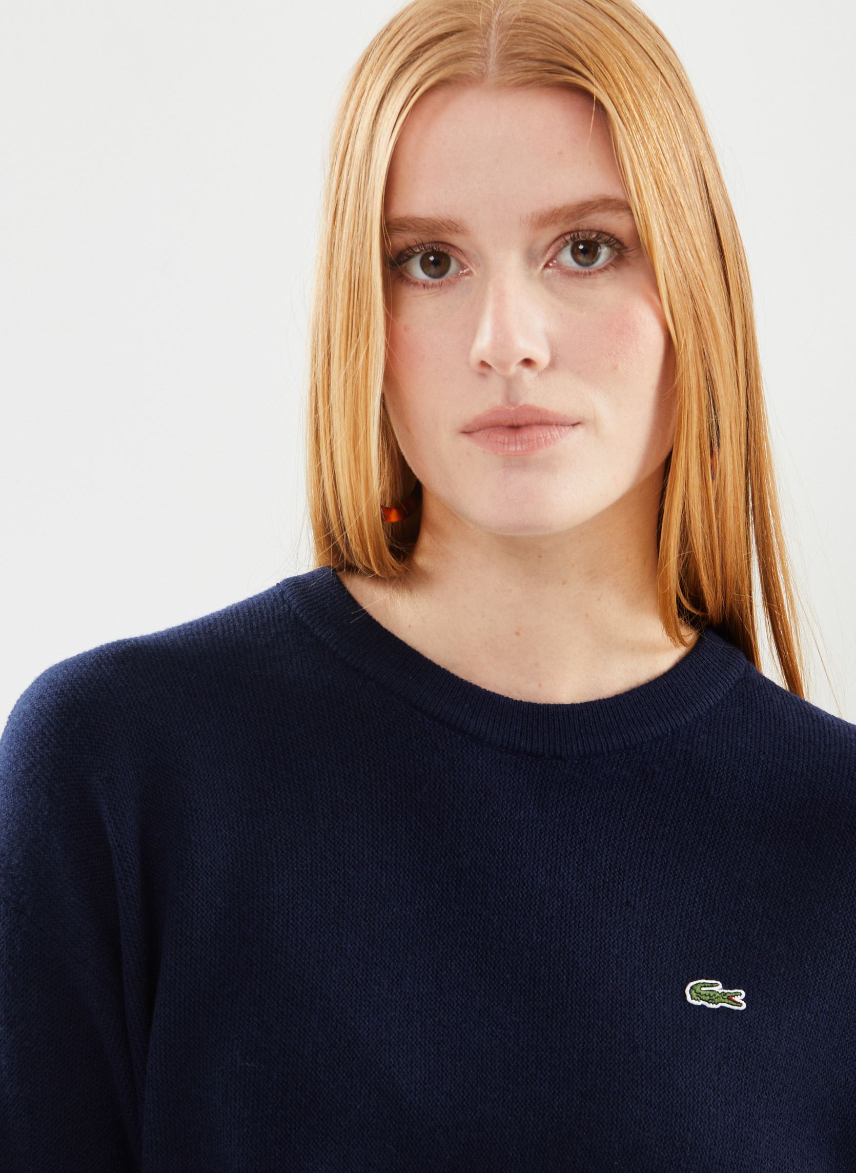 Pulls Pull femme Lacoste col rond en laine femme bleu Lacoste Pulls Pull femme Lacoste col rond en laine femme bleu MARINE