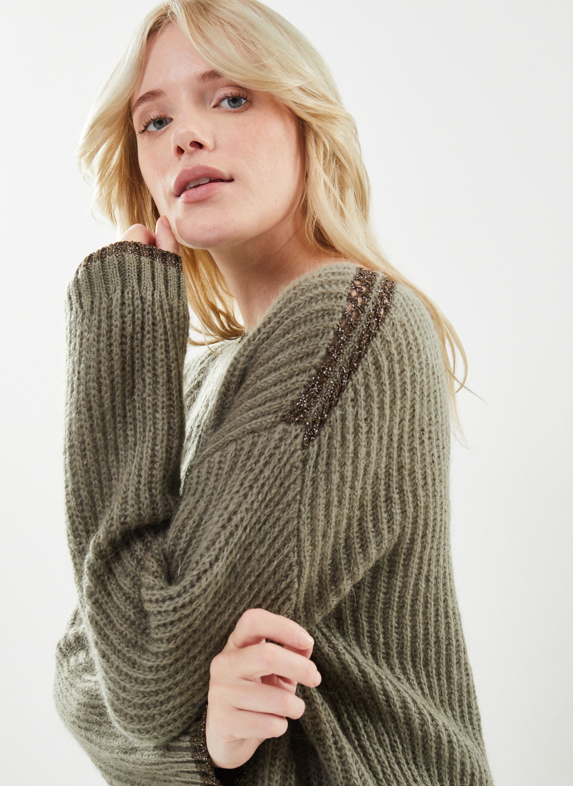 Pulls BX18105 femme vert IKKS Women Pulls BX18105 femme vert ARMY
