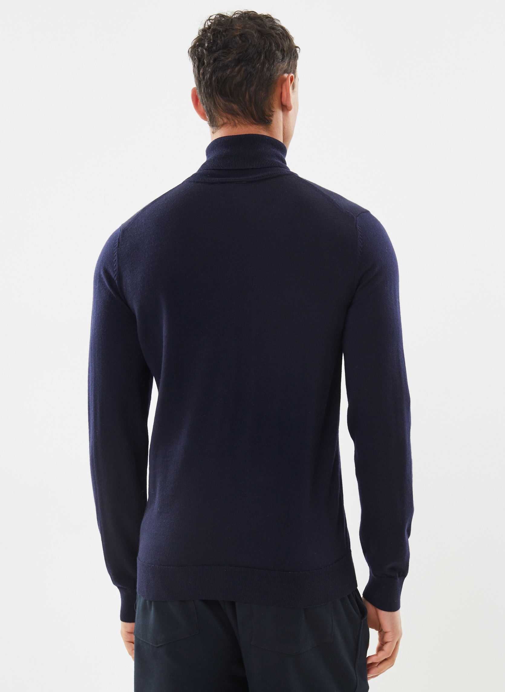 Pulls Pull à col roulé en laine homme bleu Lacoste Pulls Pull à col roulé en laine homme bleu MARINE