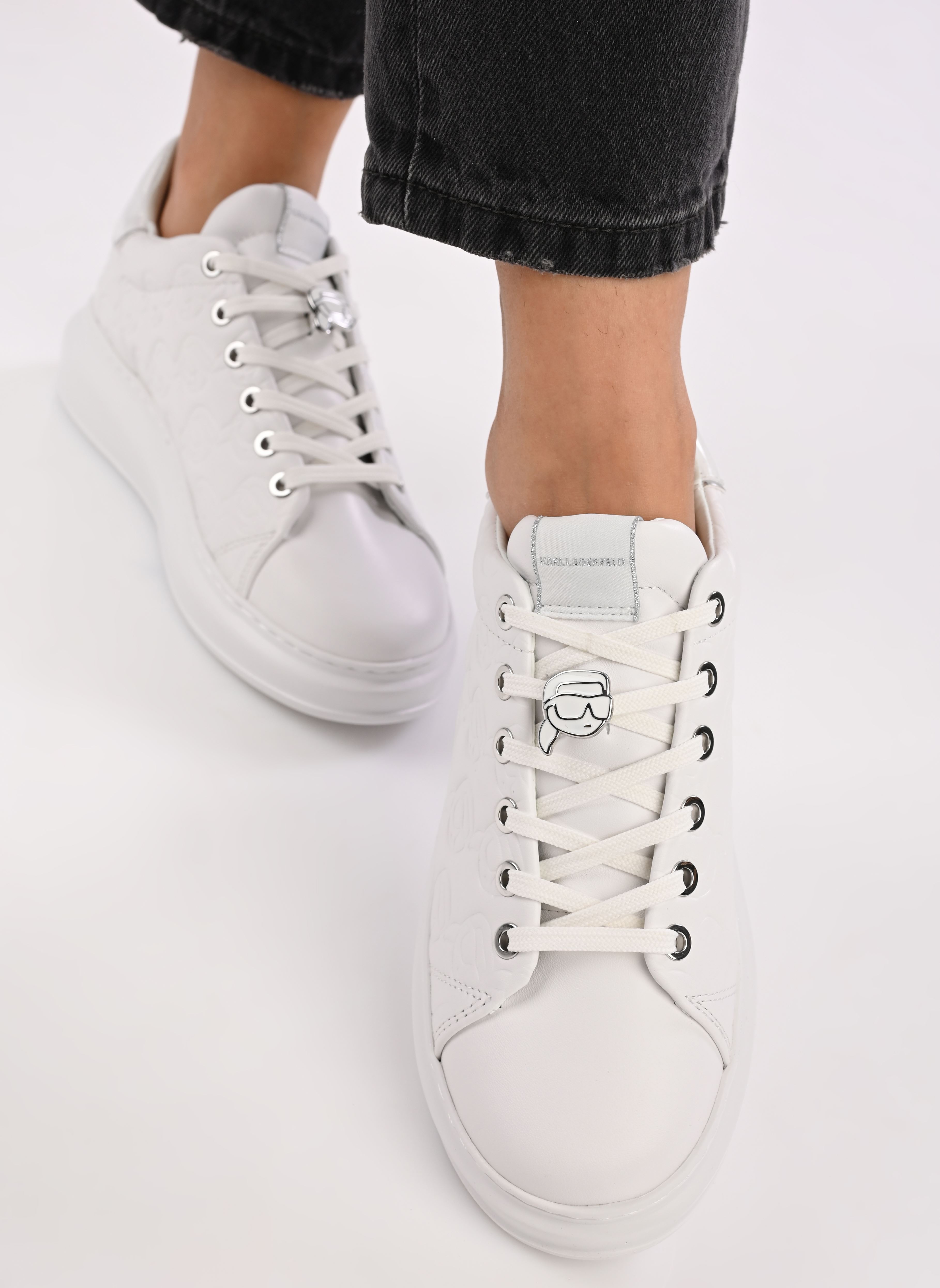 Niedrige Sneaker Kapri KC Emboss Lo Lace damen weiß Karl Lagerfeld Niedrige Sneaker Kapri KC Emboss Lo Lace damen weiß WHITE LTHR / MONO