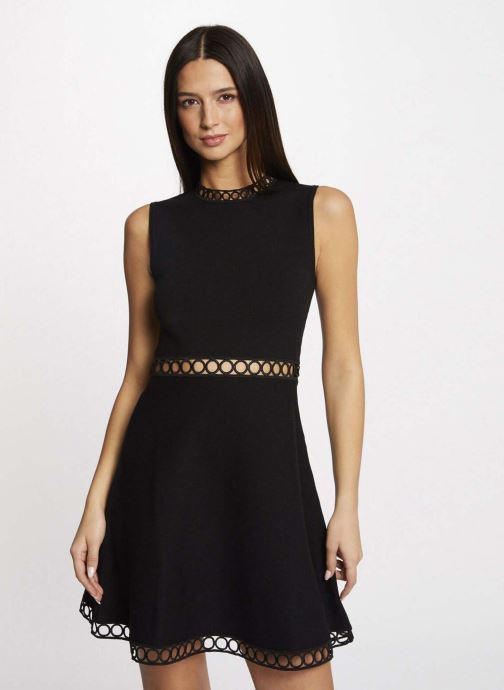 Beige Robe Maille Morgan Morgan Knitted Midi Dress With Lace Detail In Black ASOS Beige Robe Maille Morgan Morgan Knitted Midi Dress With Lace Detail In Black ASOS