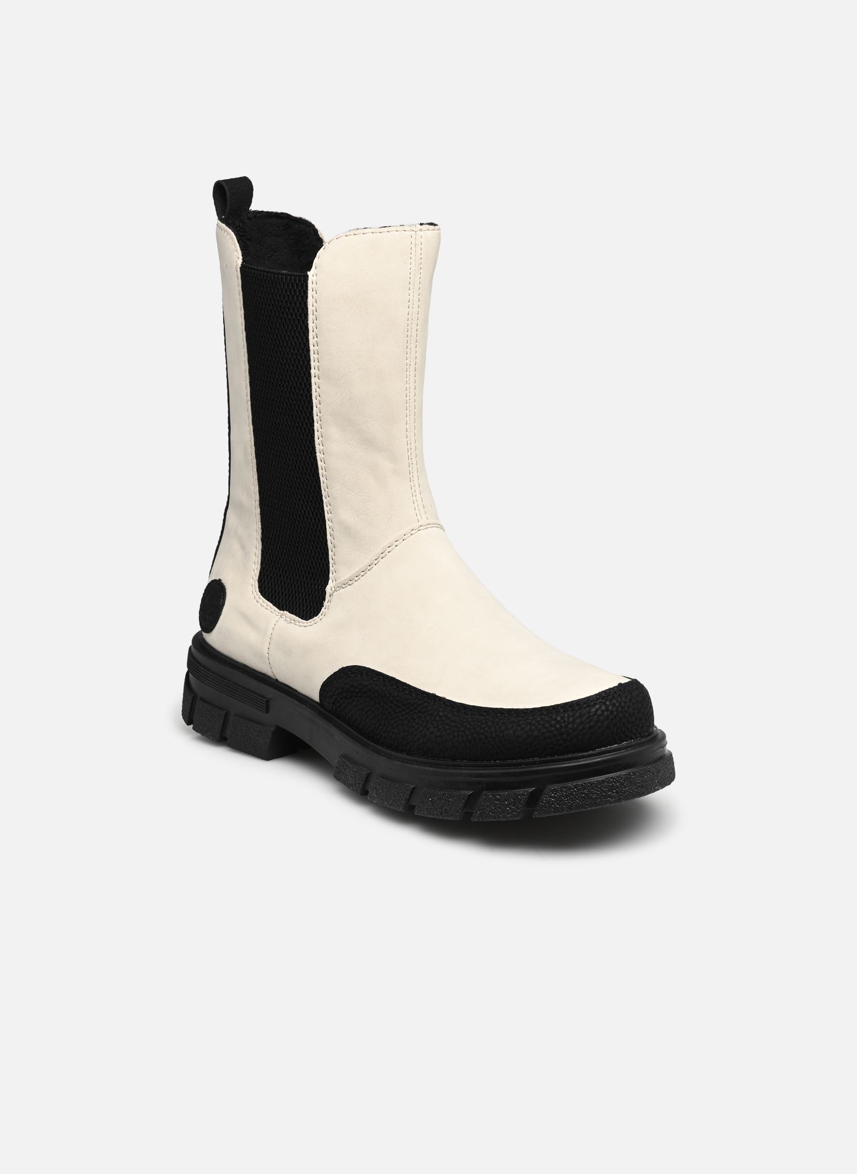 Enkellaarzen en boots Z9170 dames wit Rieker Enkellaarzen en boots Z9170 dames wit SCHWARZ/CREMA/SCHWARZ