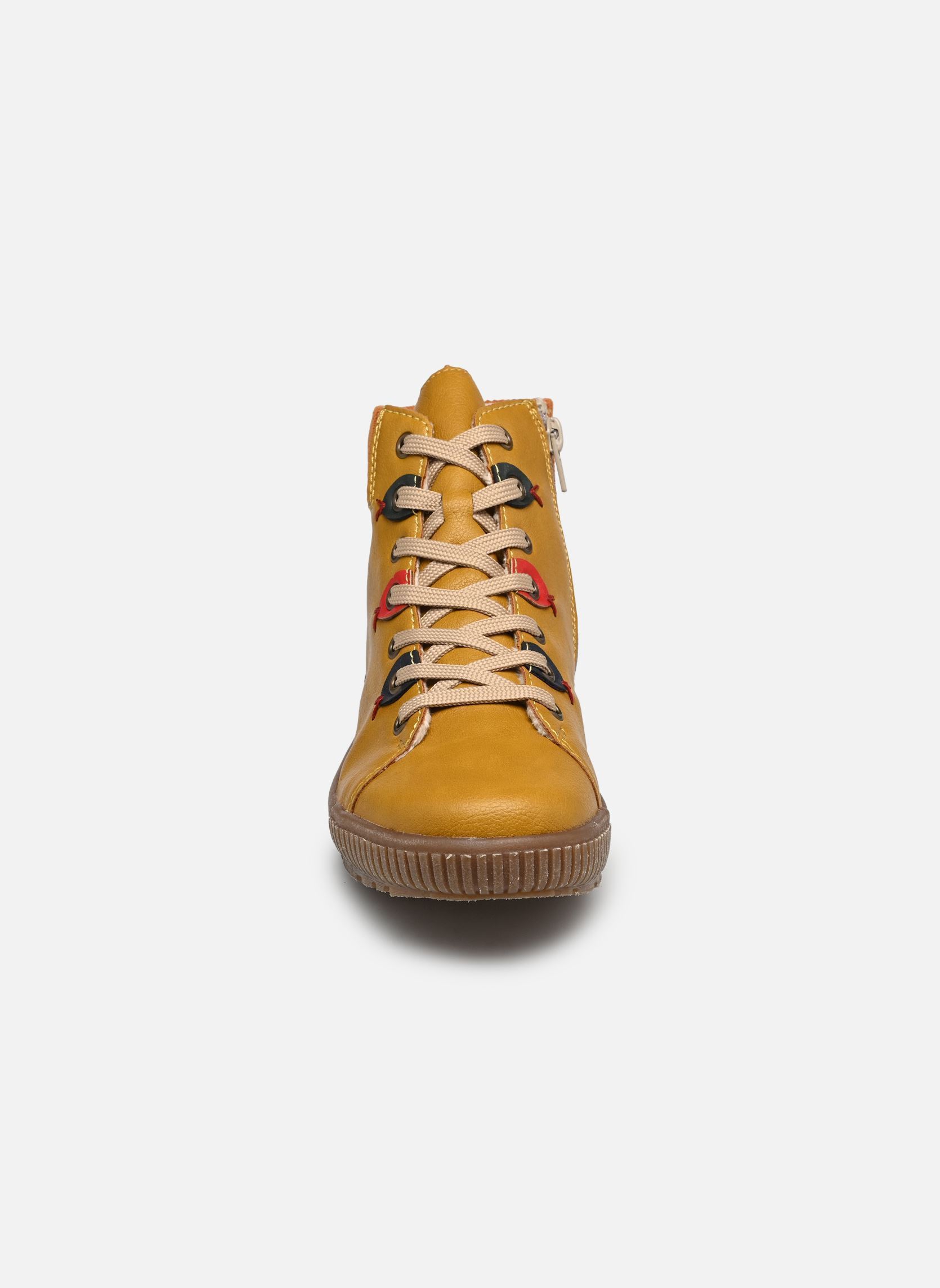 Hoge sneakers N0711 dames geel Rieker Hoge sneakers N0711 dames geel MIELE/PAZIFIK/FLAMME/PEACOCK/O