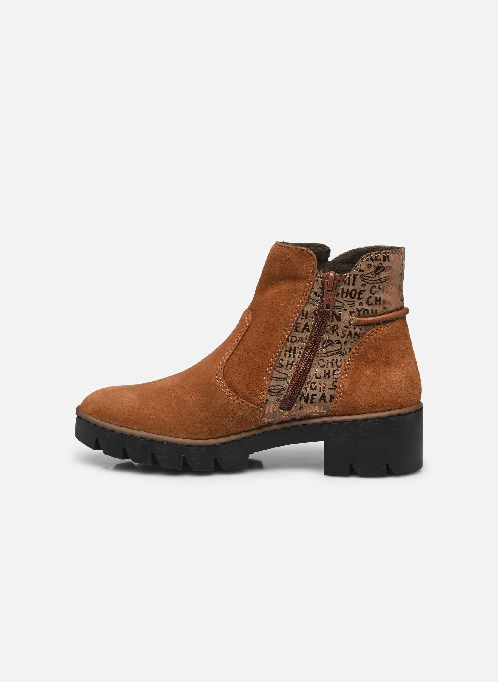 Bottines et boots X5755 femme marron Rieker Bottines et boots X5755 femme marron NOCCIA/FANGO-BRONZE/MANDEL