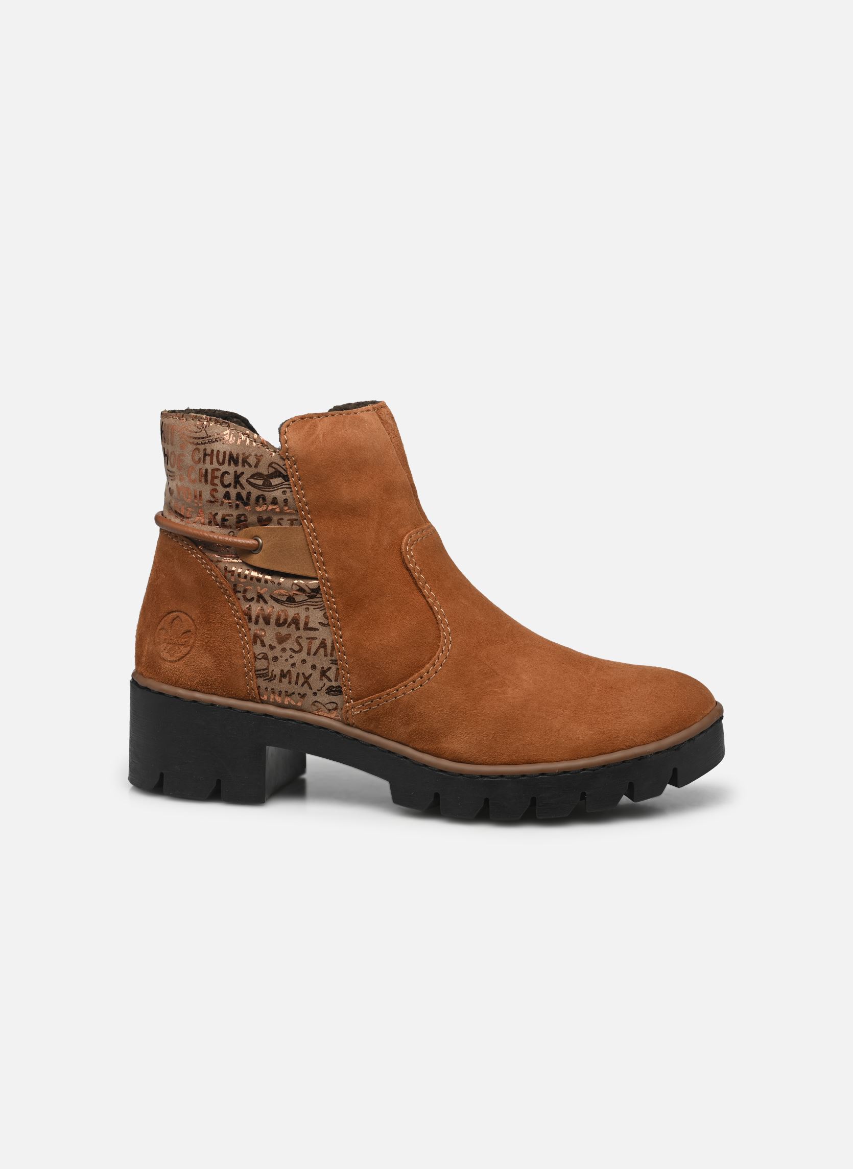 Bottines et boots X5755 femme marron Rieker Bottines et boots X5755 femme marron NOCCIA/FANGO-BRONZE/MANDEL