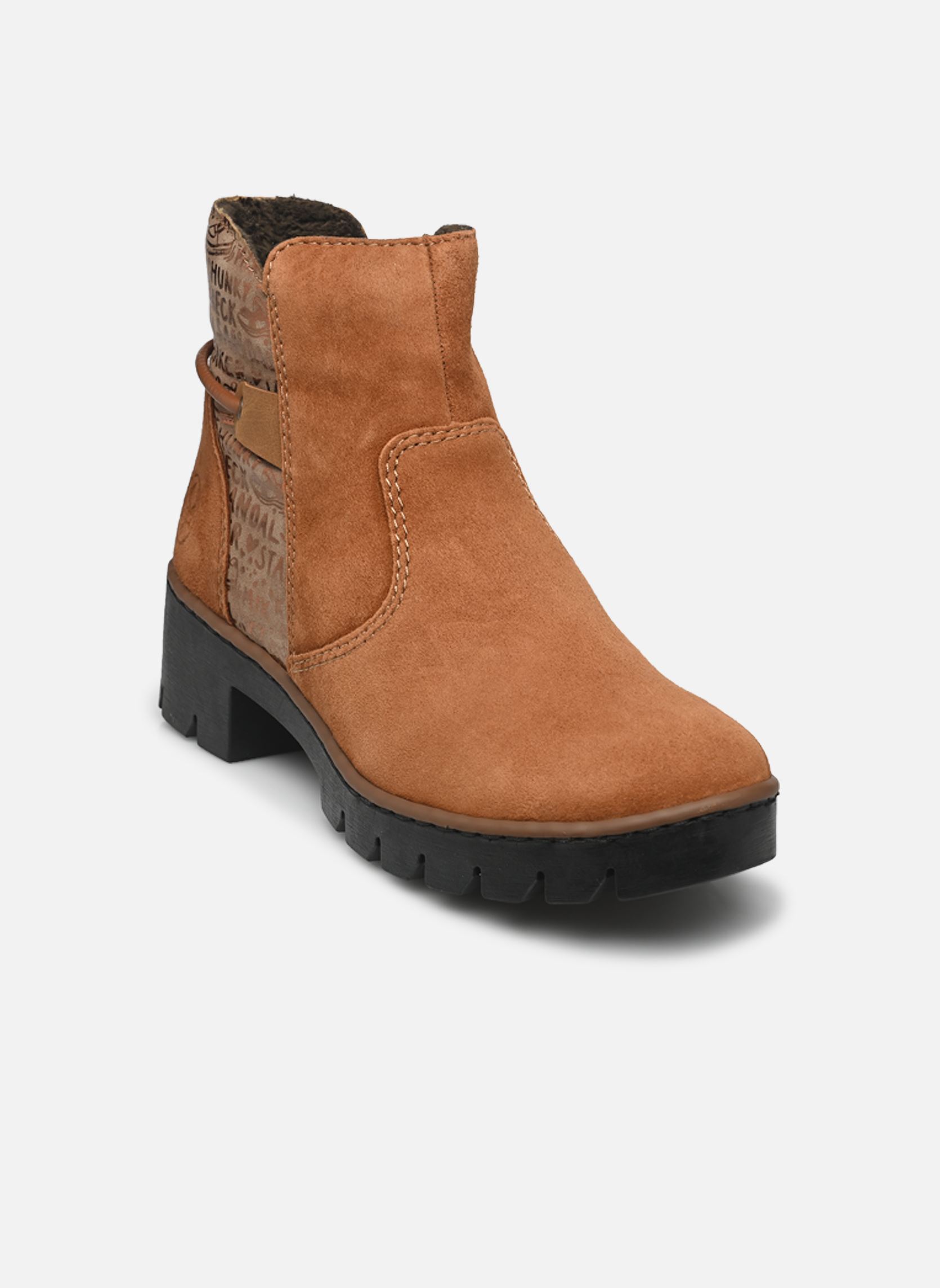 Bottines et boots X5755 femme marron Rieker Bottines et boots X5755 femme marron NOCCIA/FANGO-BRONZE/MANDEL