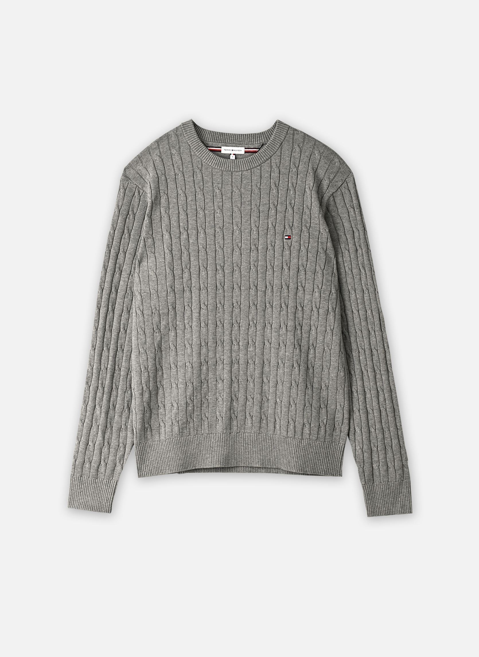 Pulls Classic Cable Crew Neck homme gris Tommy Hilfiger Pulls Classic Cable Crew Neck homme gris MEDIUM GREY HEATHER