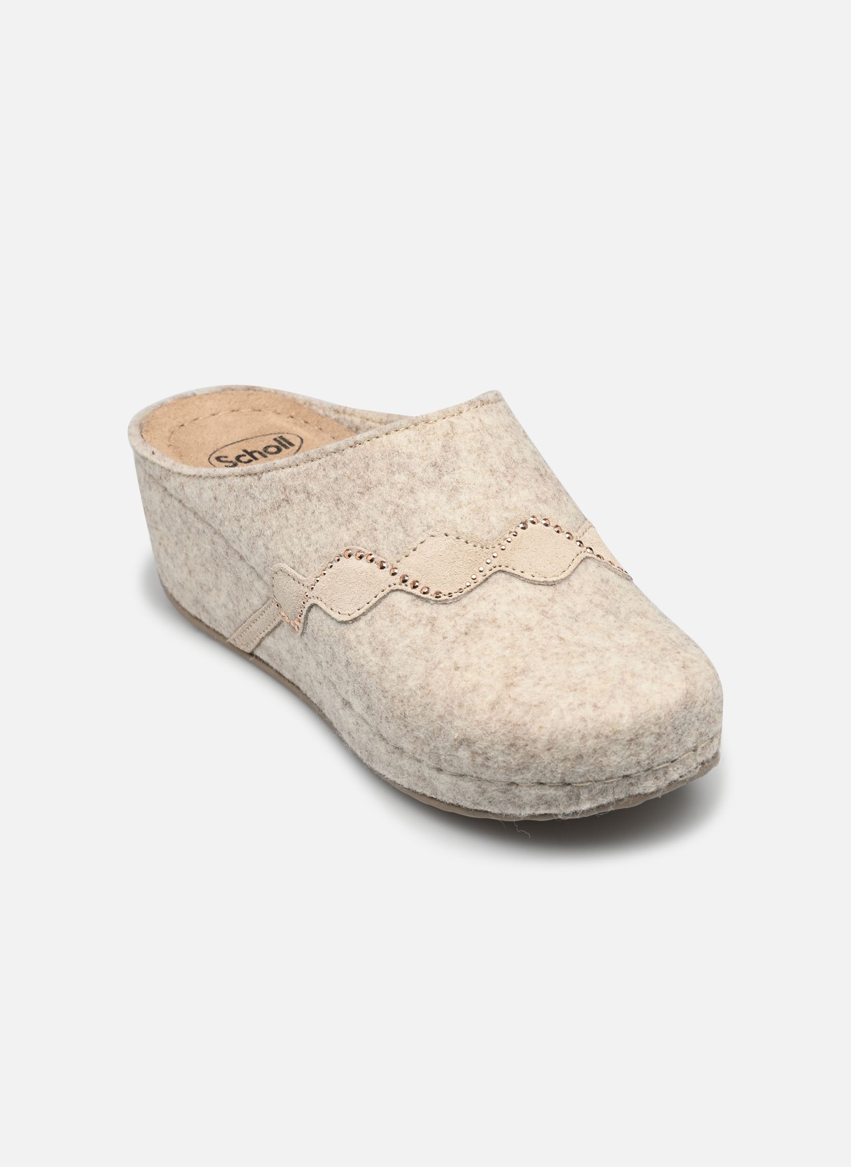 Pantoffels INVERNESS STRASS WEDGE COMFORT dames beige Scholl Pantoffels INVERNESS STRASS WEDGE COMFORT dames beige Beige