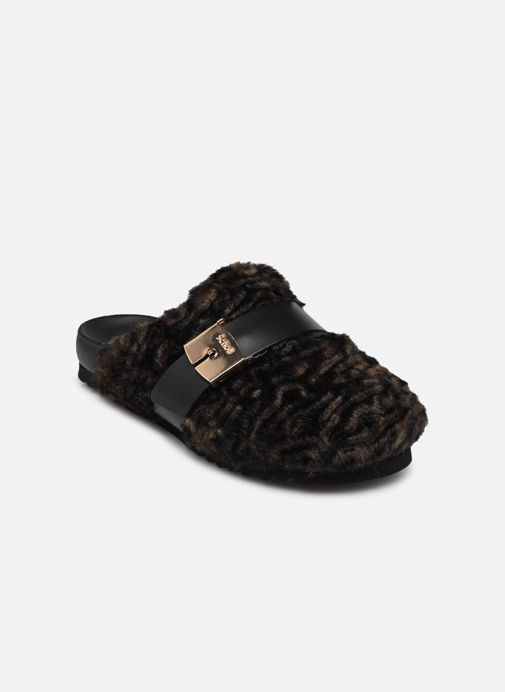Muilen en klompen ALBERTA PRINTED ICONIC dames bruin Scholl Muilen en klompen ALBERTA PRINTED ICONIC dames bruin Dk Brown Animalier
