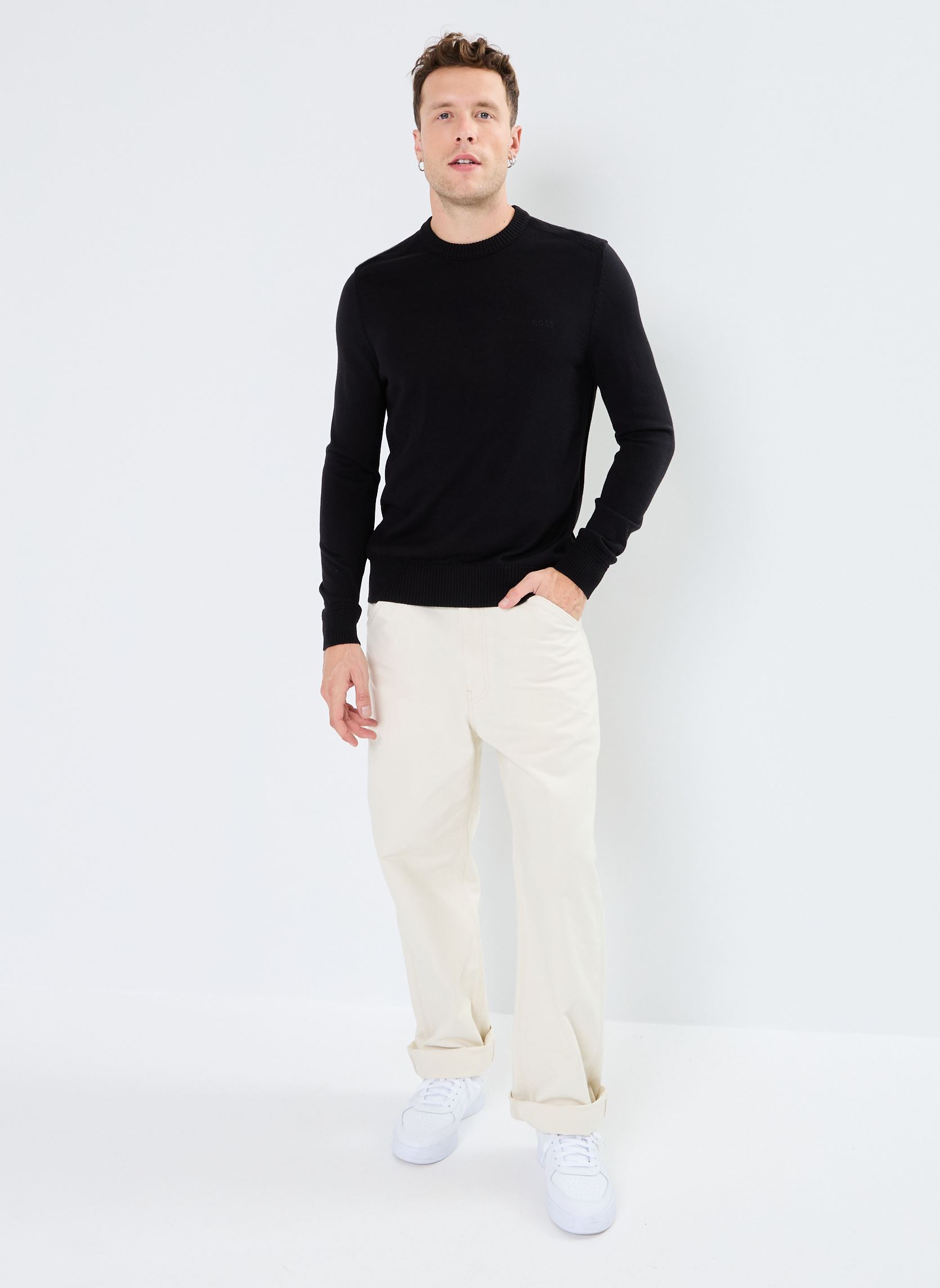 Pulls Avac C homme noir BOSS Pulls Avac C homme noir 001-BLACK