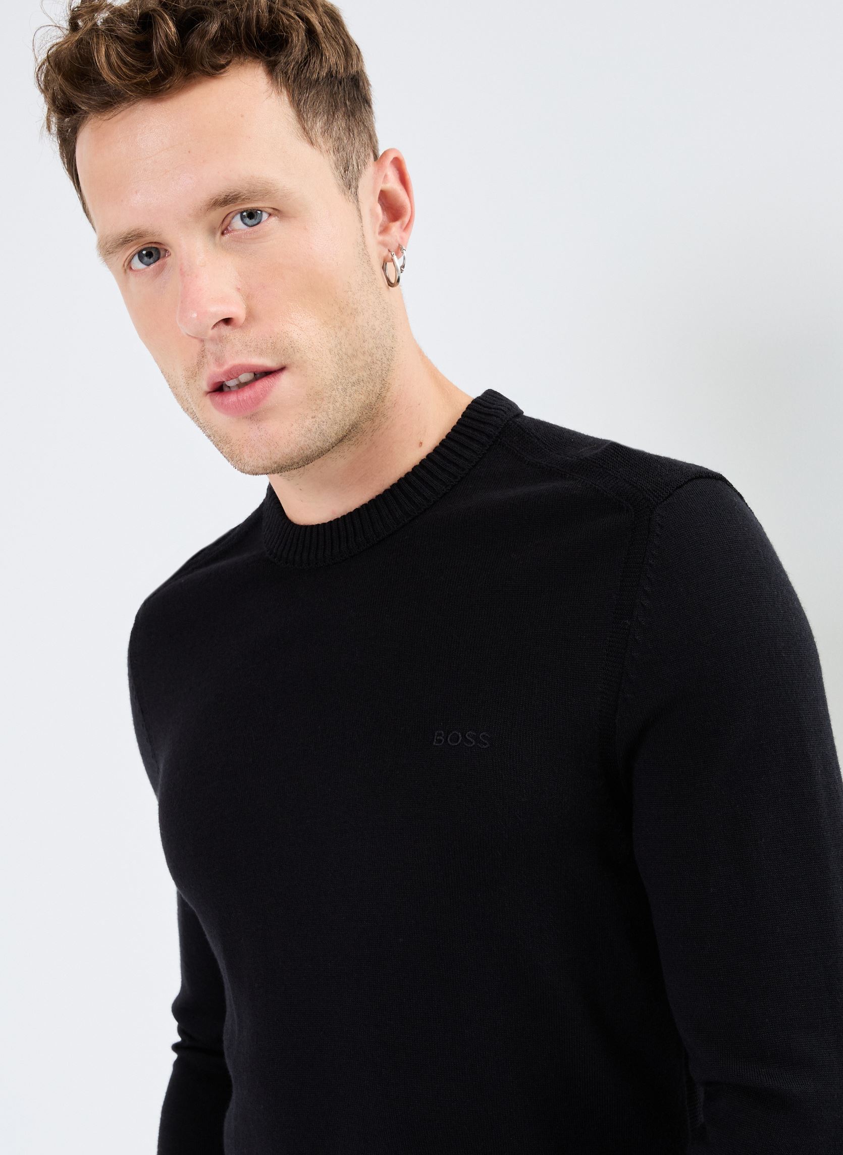 Pulls Avac C homme noir BOSS Pulls Avac C homme noir 001-BLACK