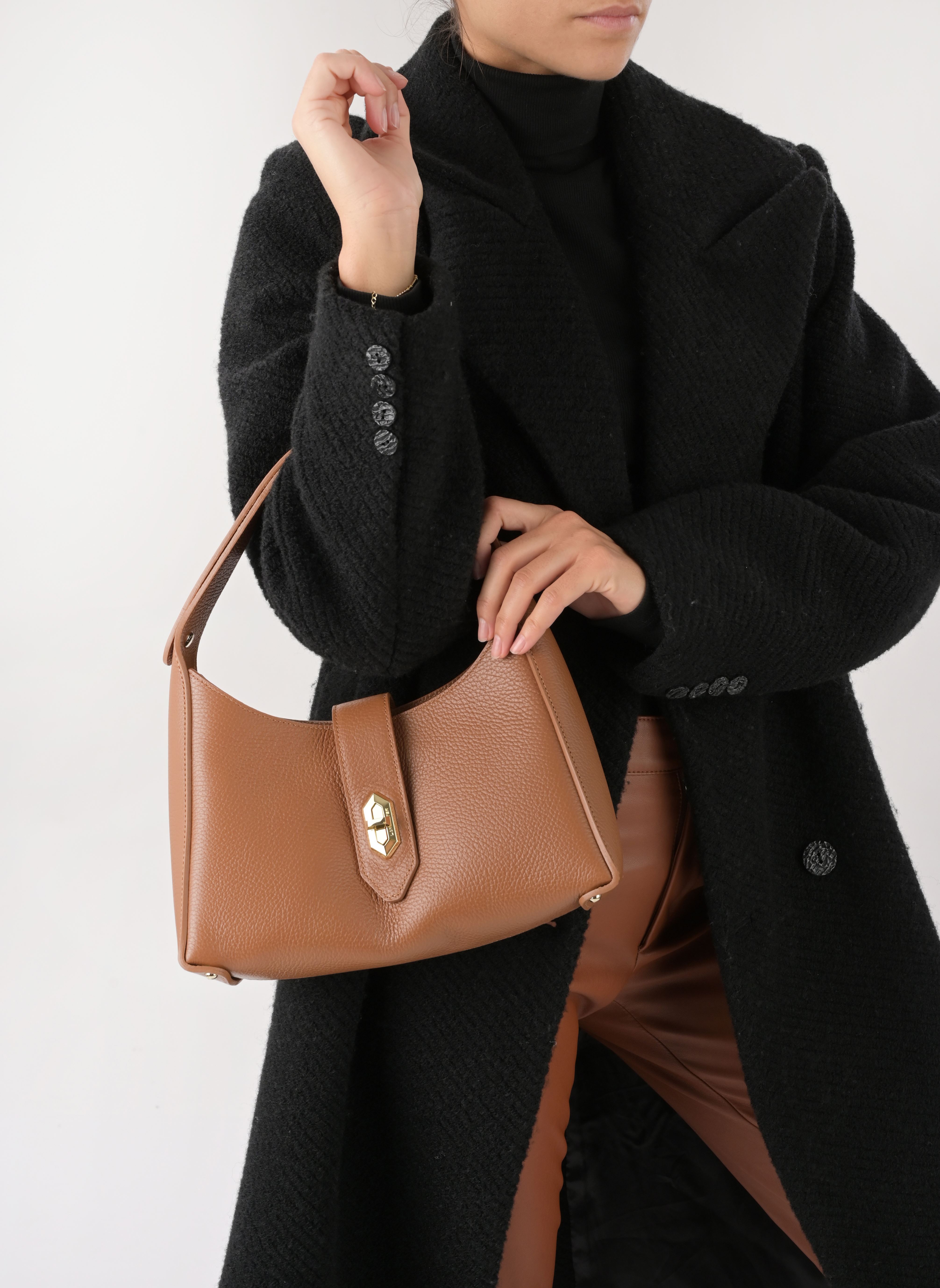 Umhängetaschen Sac hobo Foulonné Double damen braun Lancaster Umhängetaschen Sac hobo Foulonné Double damen braun CAMEL - IN - ORANGE