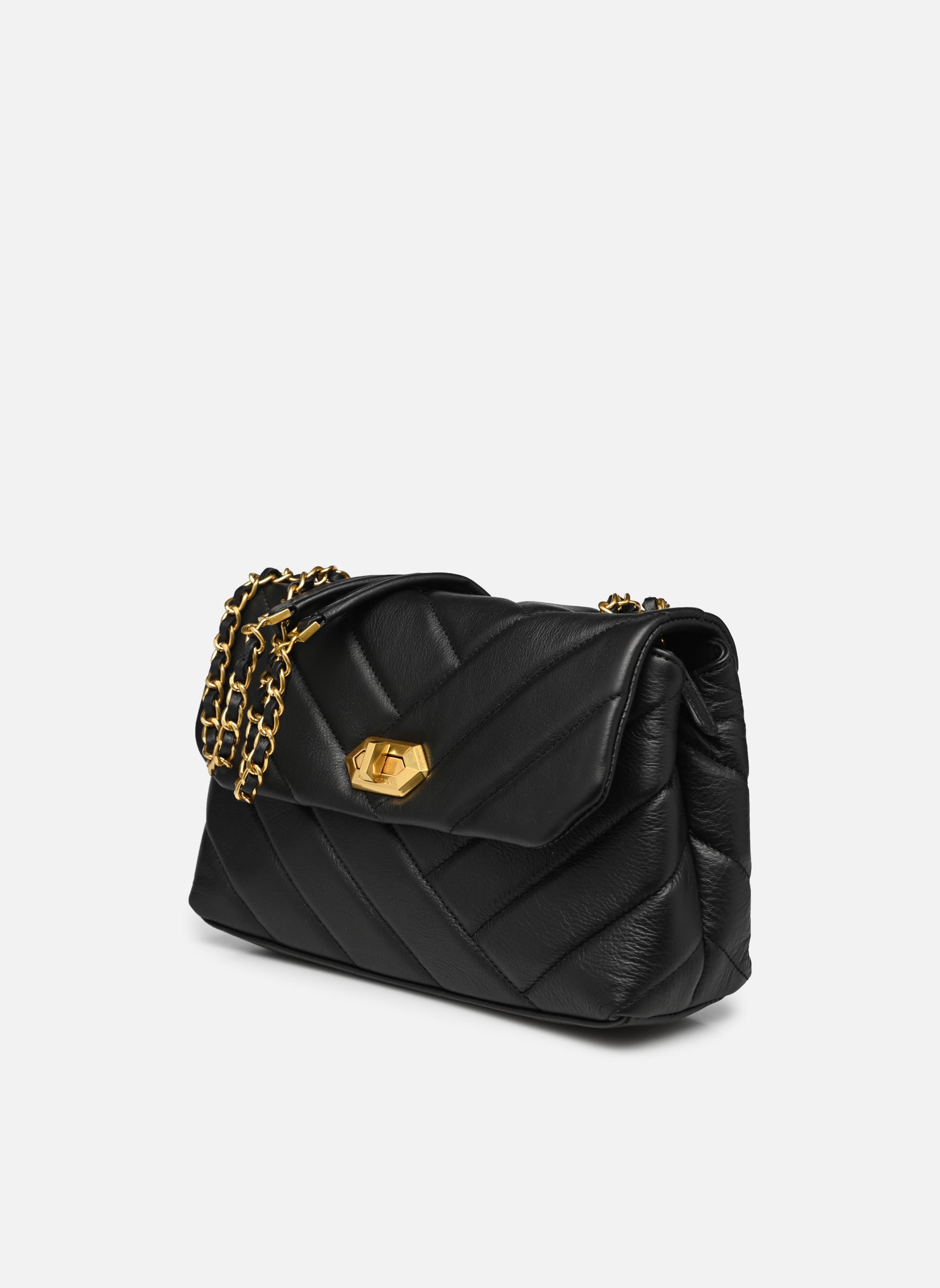 Sacs bandoulière Sac trotteur A rabat avec fermoir Soft M femme noir Lancaster Sacs bandoulière Sac trotteur A rabat avec fermoir Soft M femme noir Noir