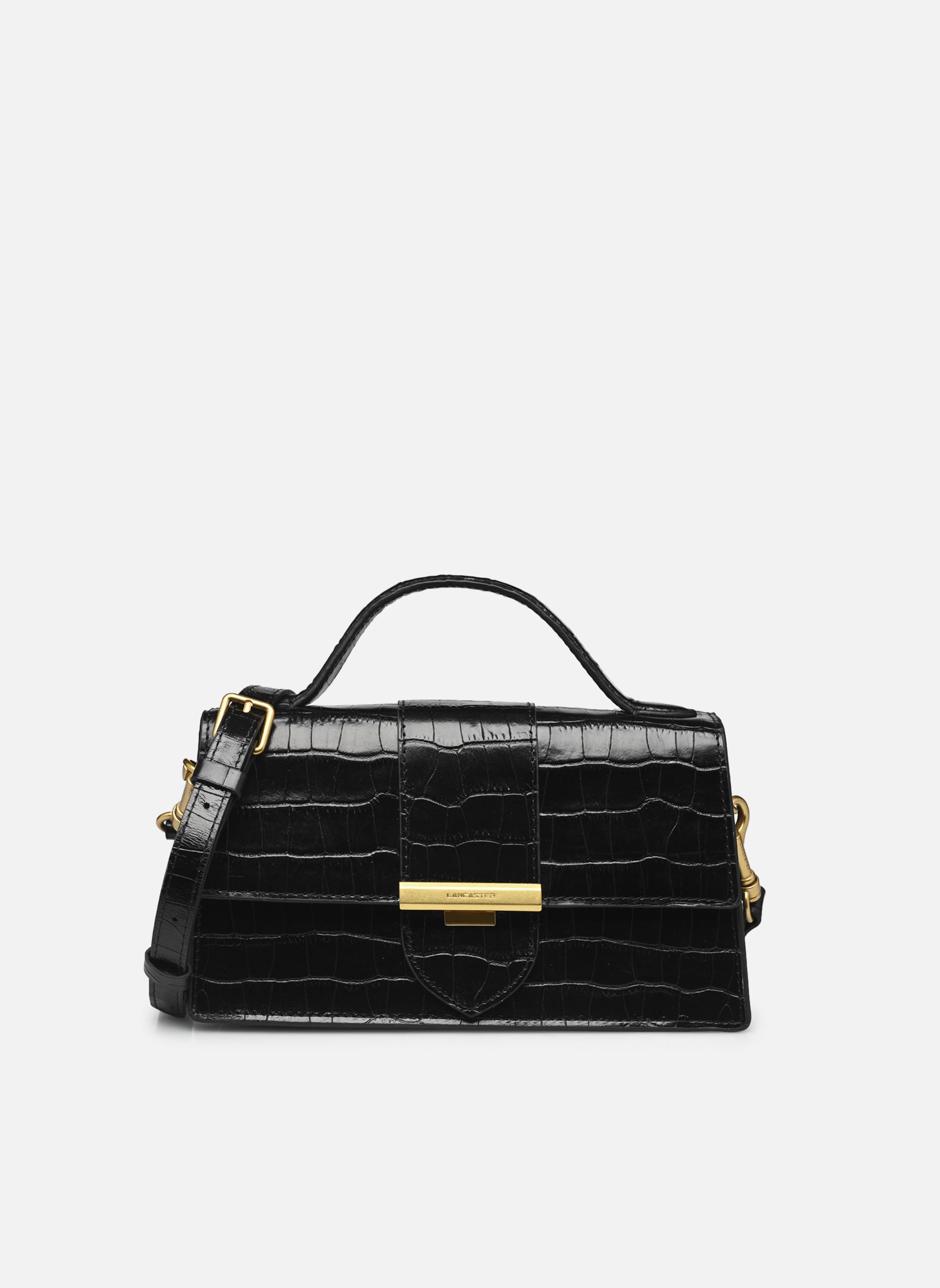 Schoudertassen Sac baguette A rabat avec fermoir Exotic dames zwart Lancaster Schoudertassen Sac baguette A rabat avec fermoir Exotic dames zwart Noir