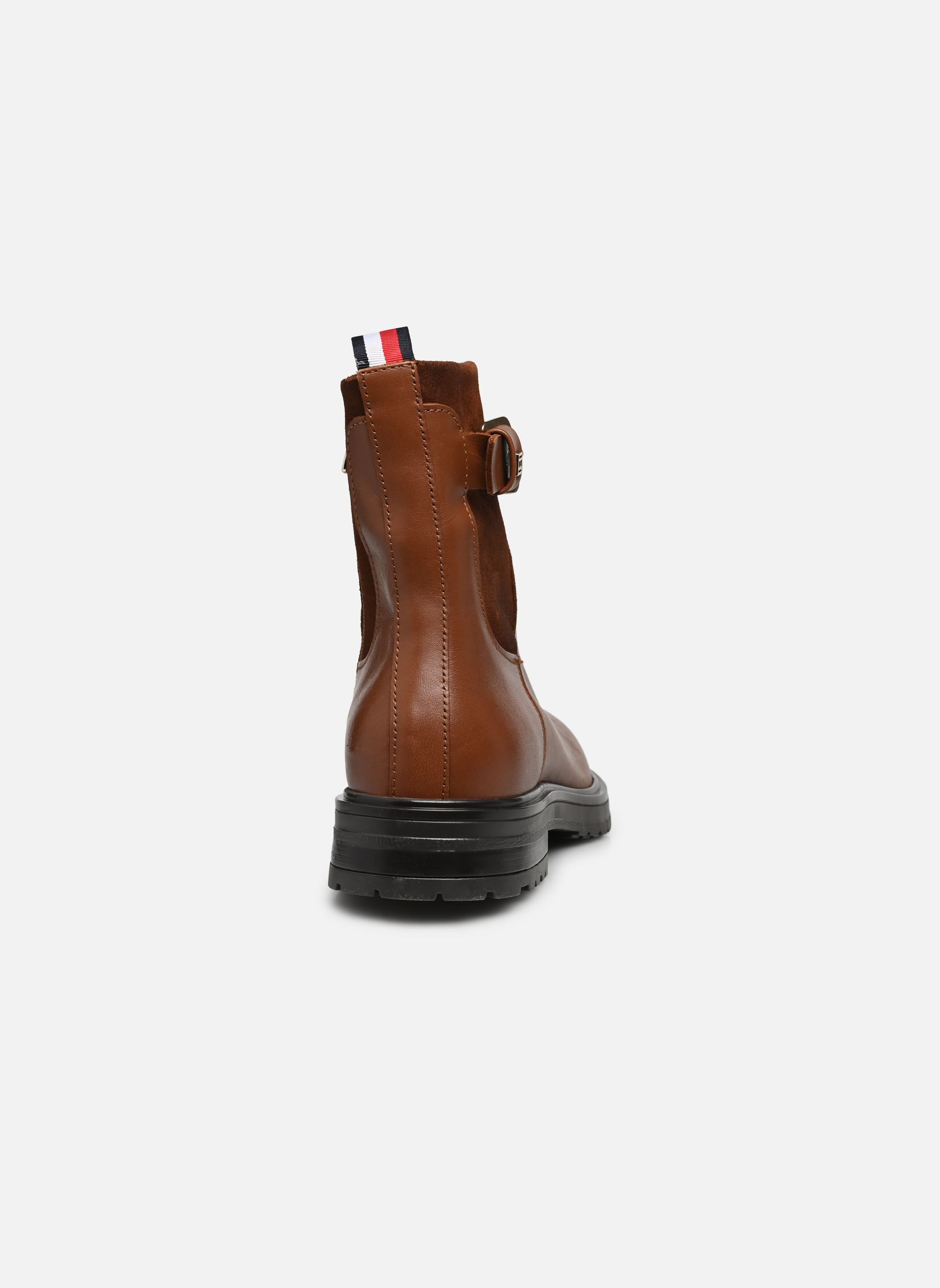 Bottines à lacets BELT BOOTIE MATERIAL MIX femme marron Tommy Hilfiger Bottines à lacets BELT BOOTIE MATERIAL MIX femme marron NATURAL COGNAC
