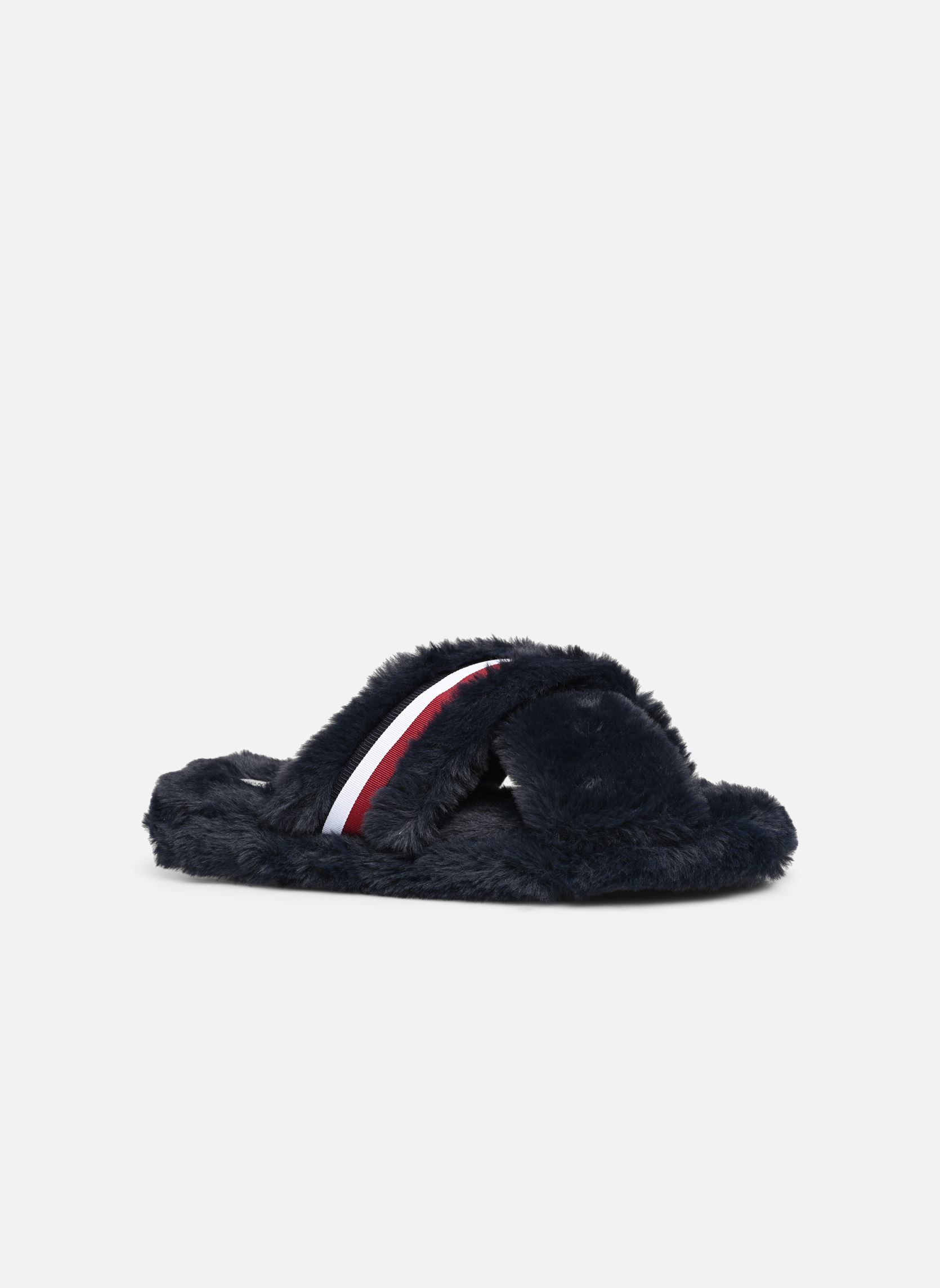 Hausschuhe FUR CROSS STRAP HOME SLIPPER damen blau Tommy Hilfiger Hausschuhe FUR CROSS STRAP HOME SLIPPER damen blau SPACE BLUE