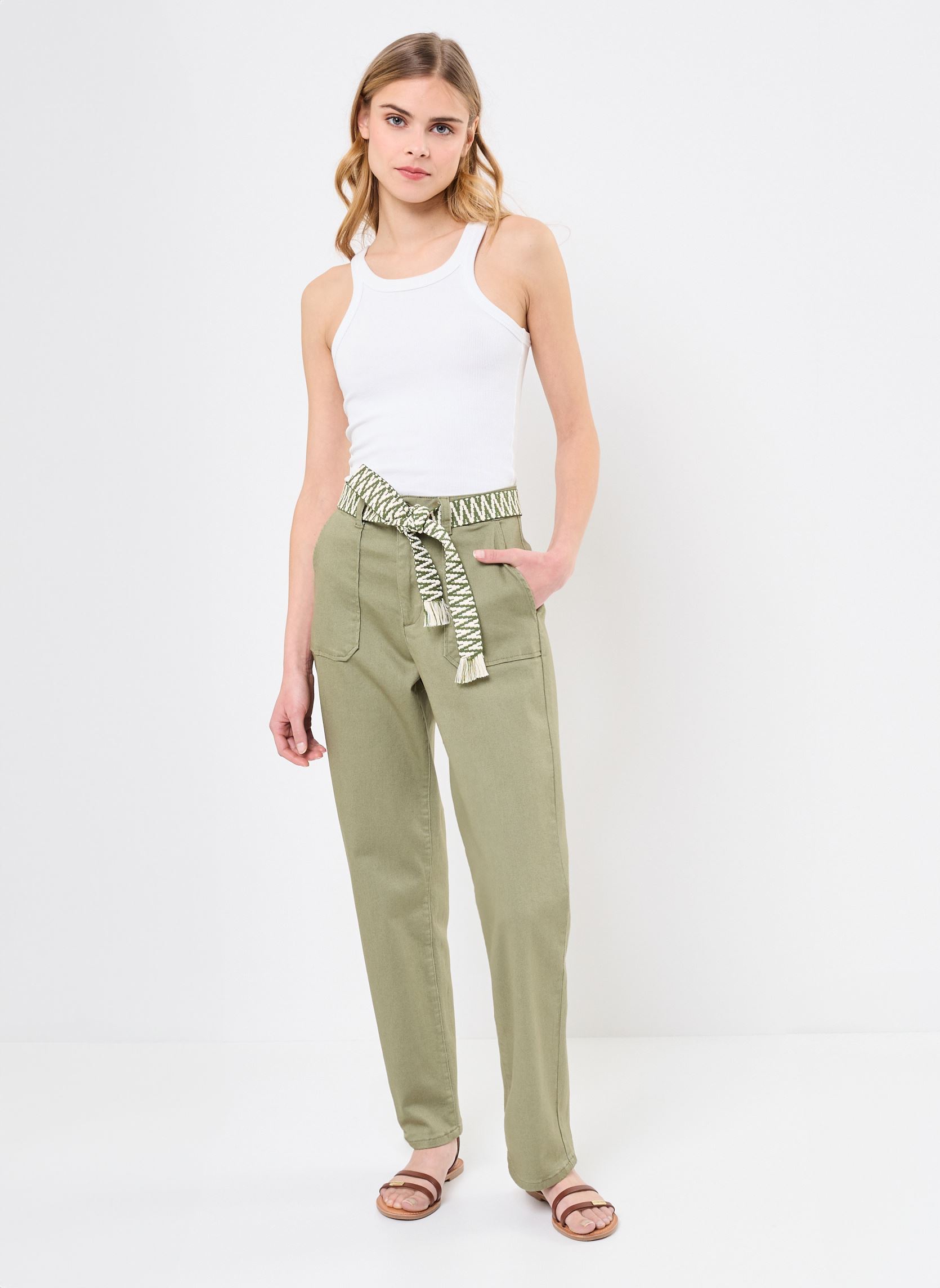 Pantalons droit Marisol femme vert La Petite Etoile Pantalons droit Marisol femme vert KAKI