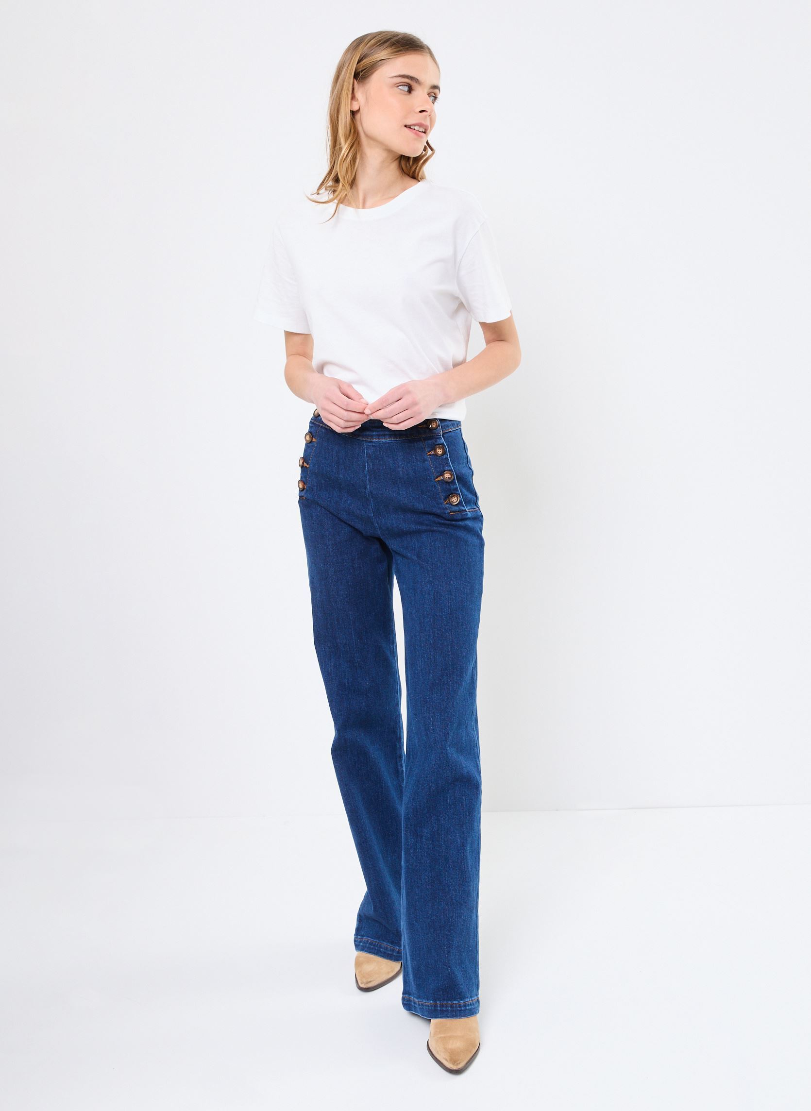 Wijde broeken Paulie dames blauw La Petite Etoile Wijde broeken Paulie dames blauw WASH