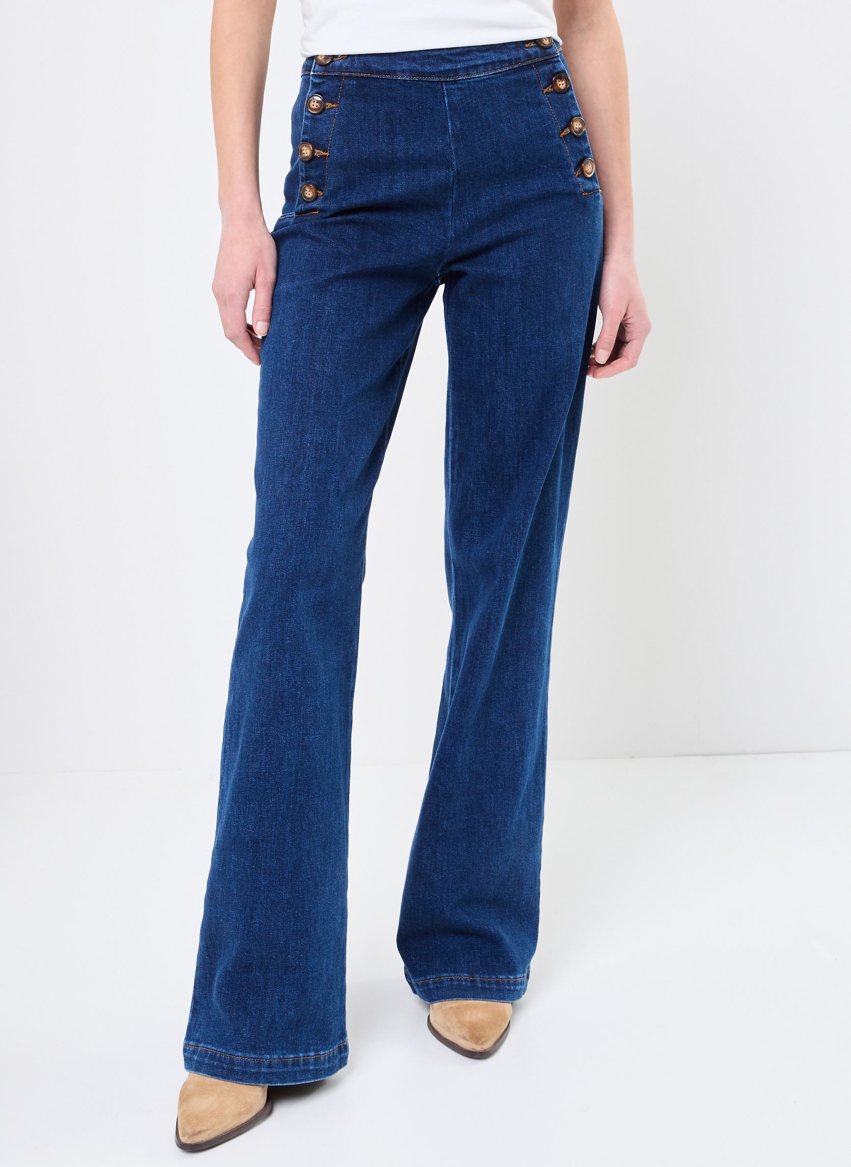 Wijde broeken Paulie dames blauw La Petite Etoile Wijde broeken Paulie dames blauw WASH
