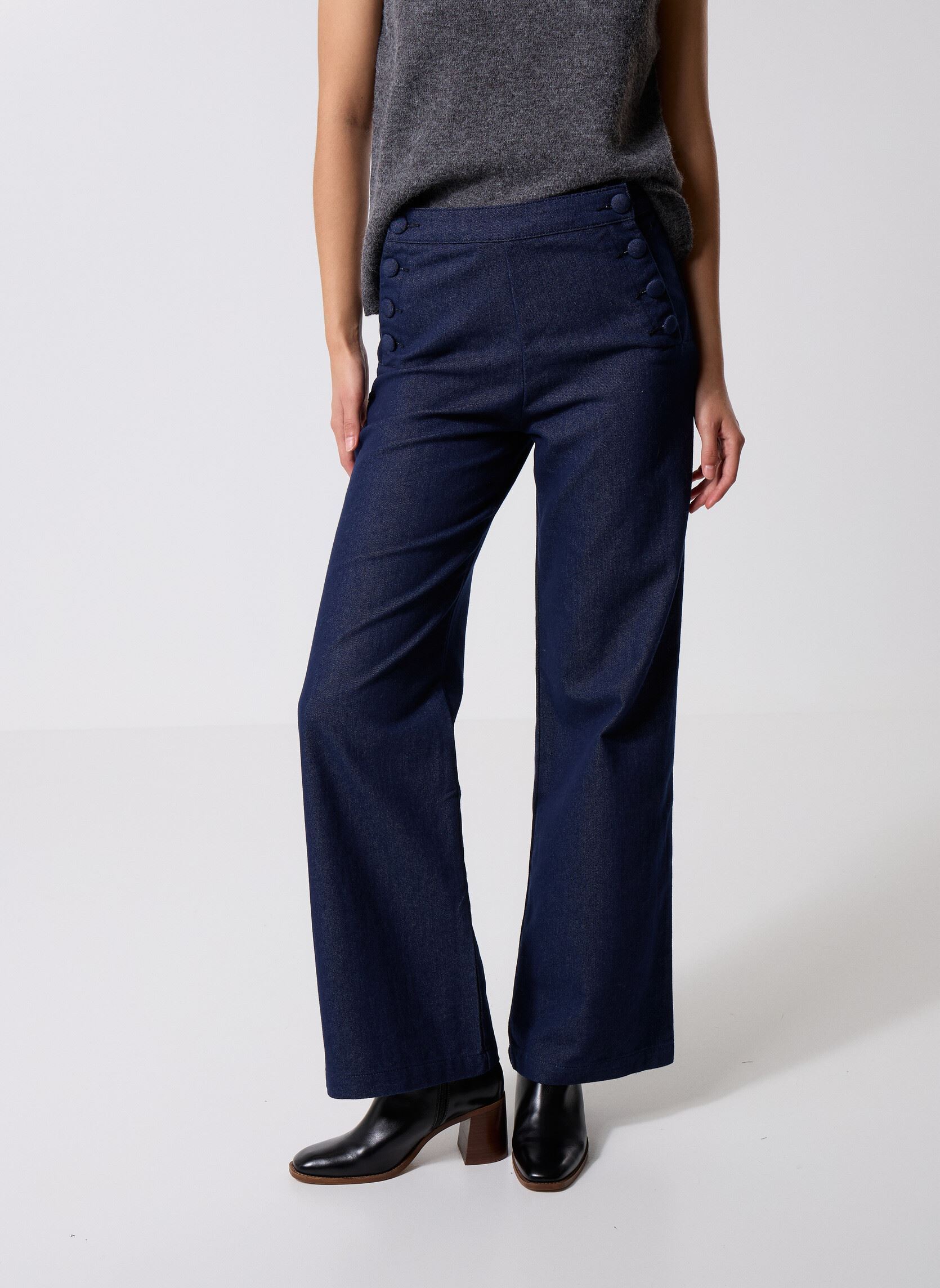 Wijde broeken Paulie dames blauw La Petite Etoile Wijde broeken Paulie dames blauw Brut
