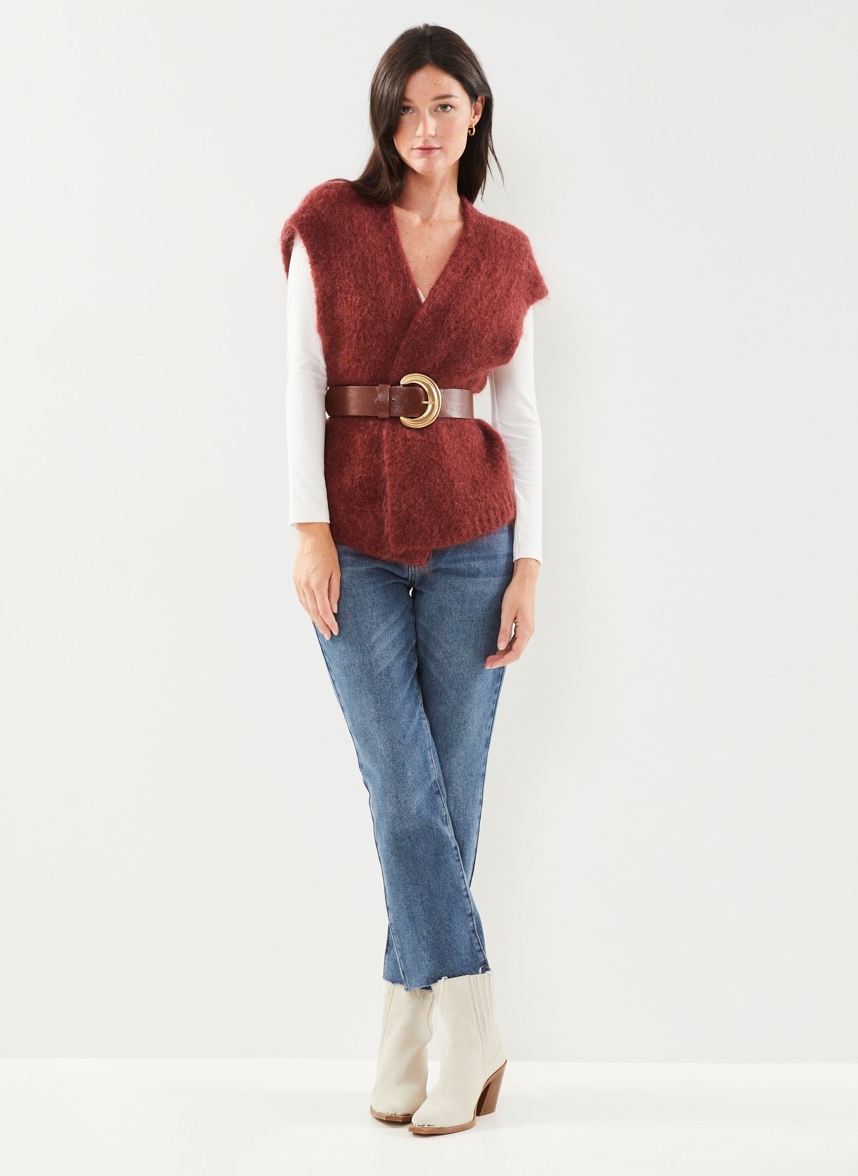 Gilets Sade femme bordeaux La Petite Etoile Gilets Sade femme bordeaux Framboise