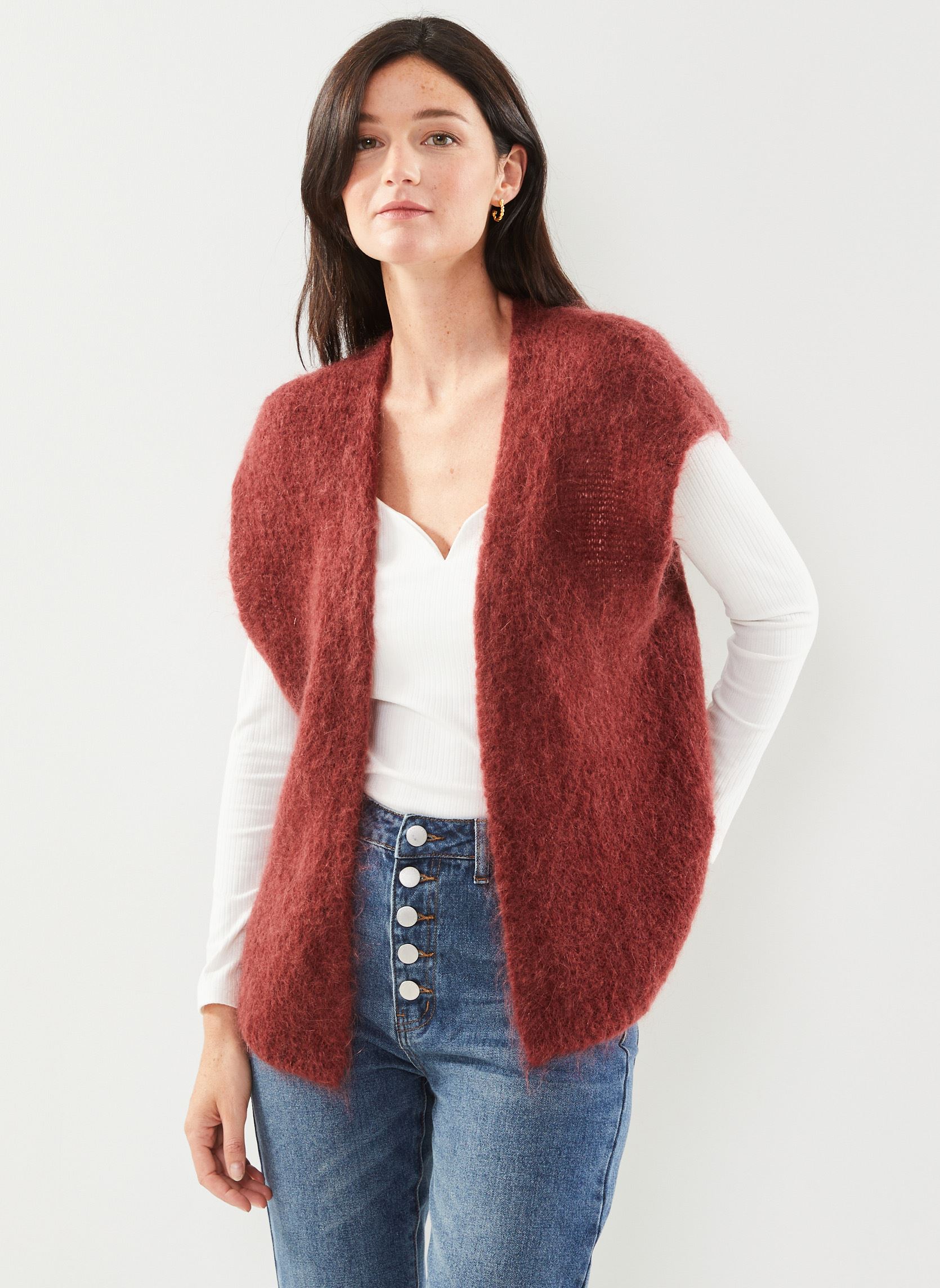 Gilets Sade femme bordeaux La Petite Etoile Gilets Sade femme bordeaux Framboise