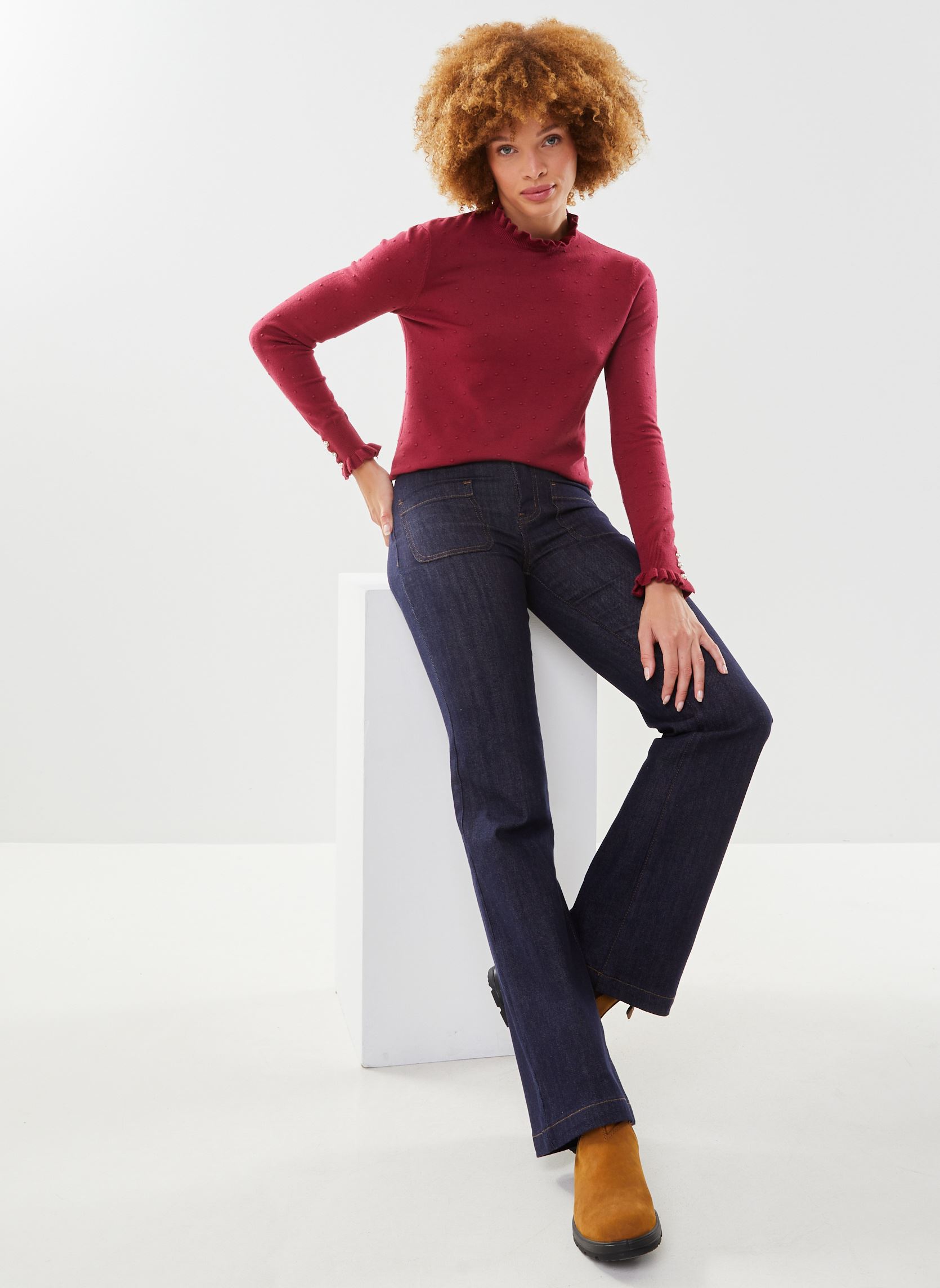Pulls Solferinos femme bordeaux La Petite Etoile Pulls Solferinos femme bordeaux Framboise