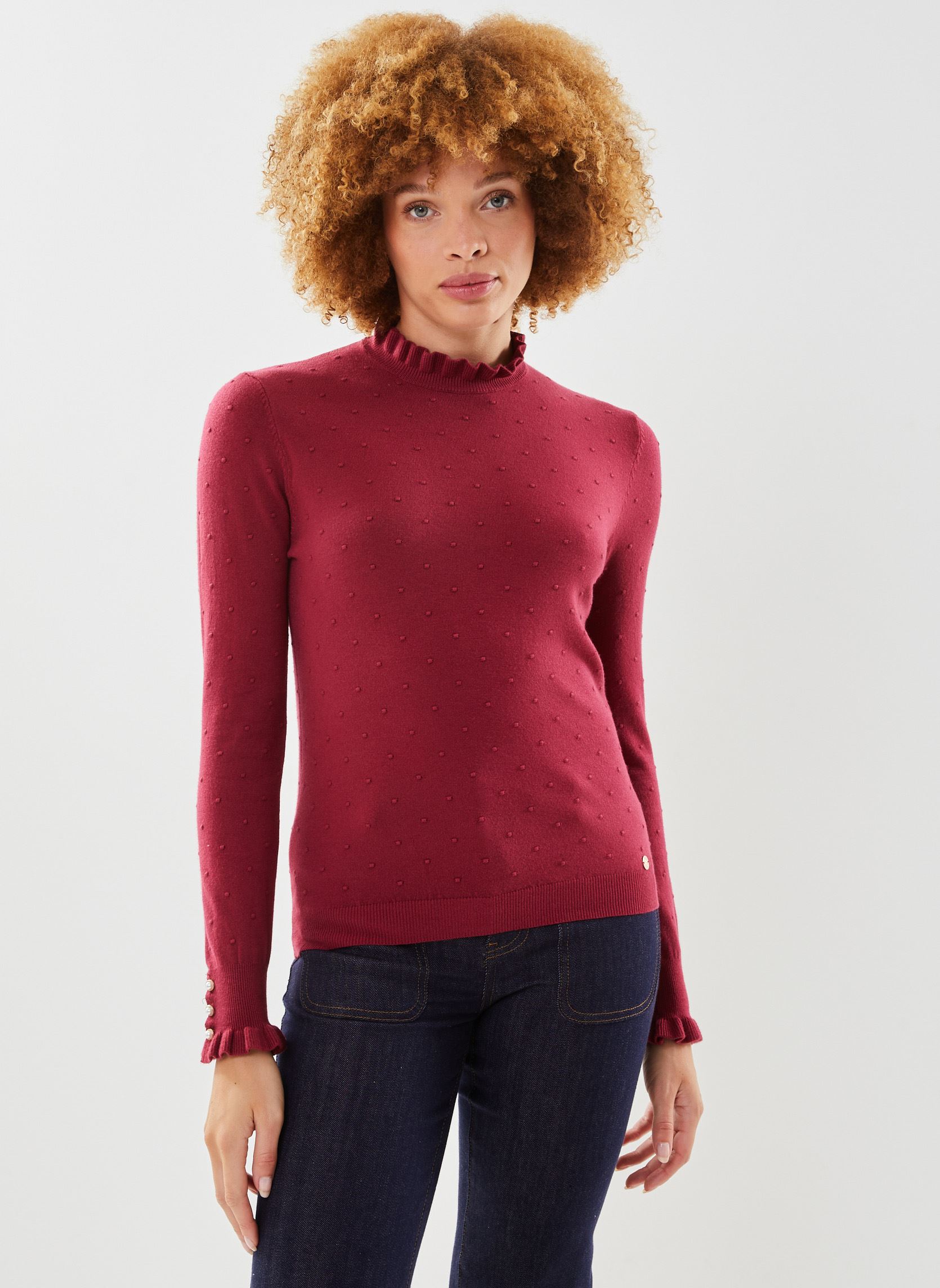 Pulls Solferinos femme bordeaux La Petite Etoile Pulls Solferinos femme bordeaux Framboise