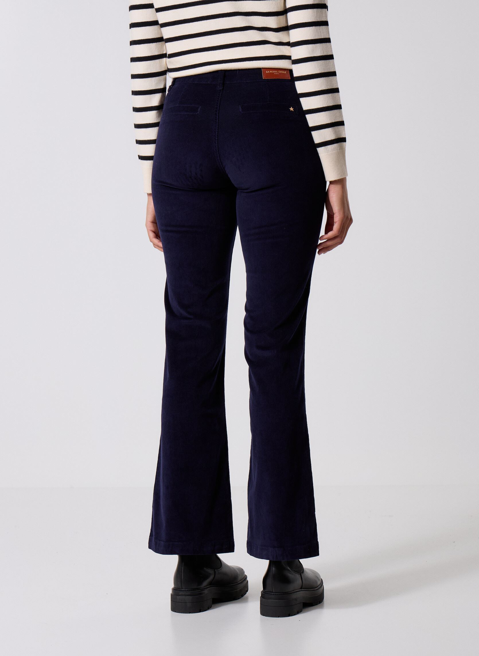 Pantaloni dritti Sonny Velours donna blu La Petite Etoile Pantaloni dritti Sonny Velours donna blu Marine
