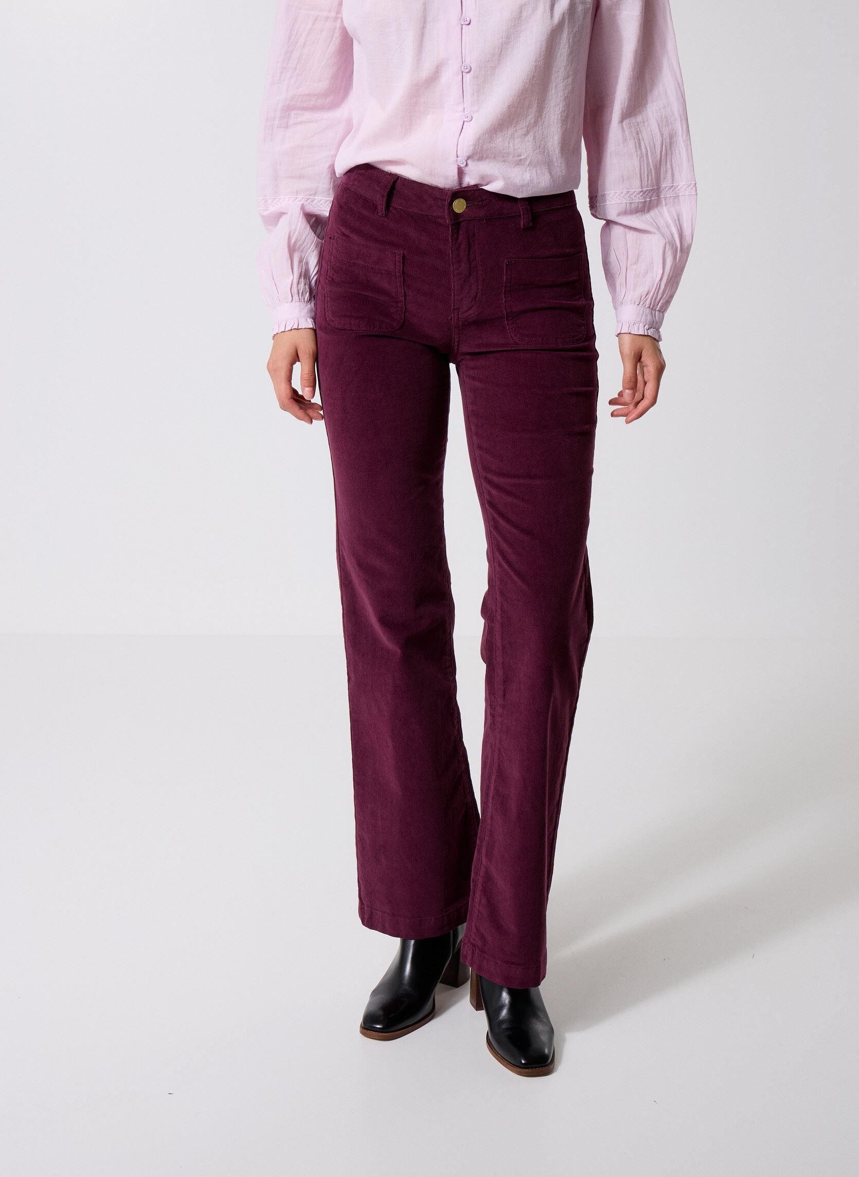 Pantalon Velours Droit La Redoute Taille 36 - Rouge Bordeaux - Occasion Excellent état
