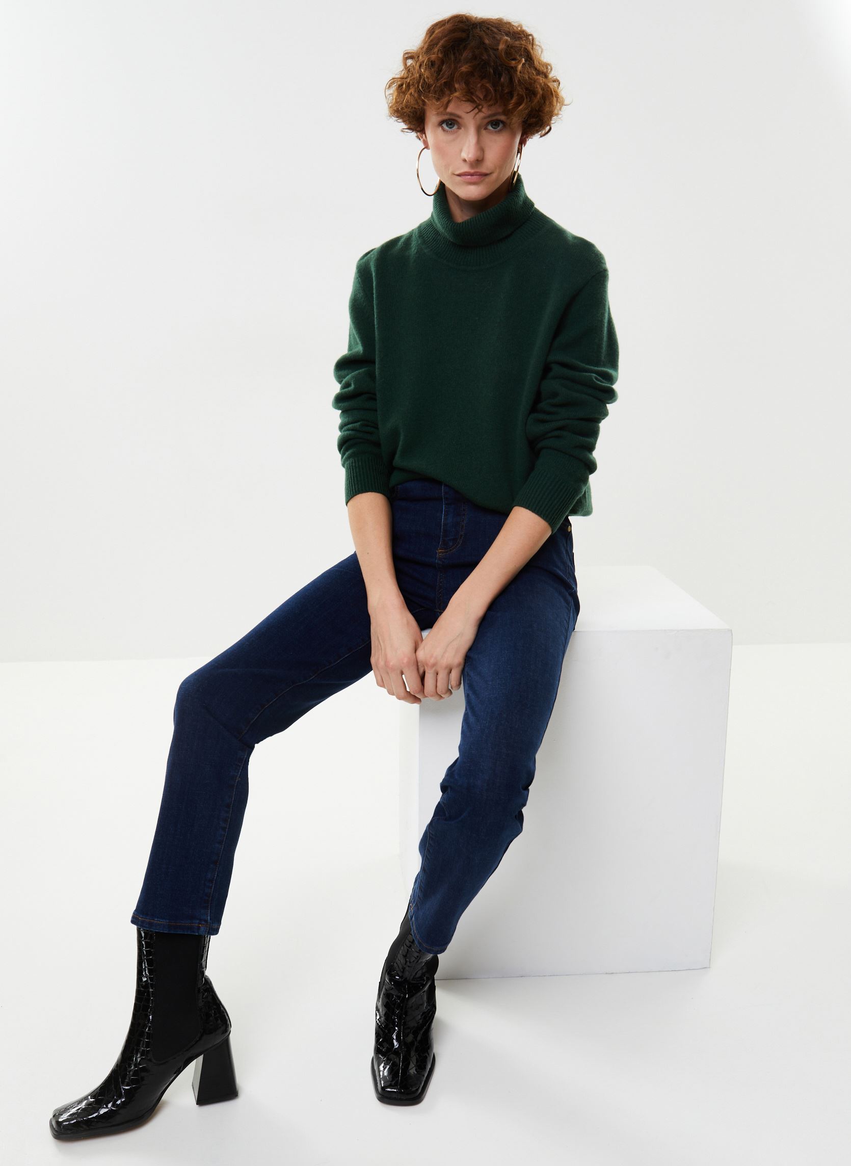 Rechte jeans / Straight Leg Jeans Brieg dames blauw La Petite Etoile Rechte jeans / Straight Leg Jeans Brieg dames blauw Deep Wash
