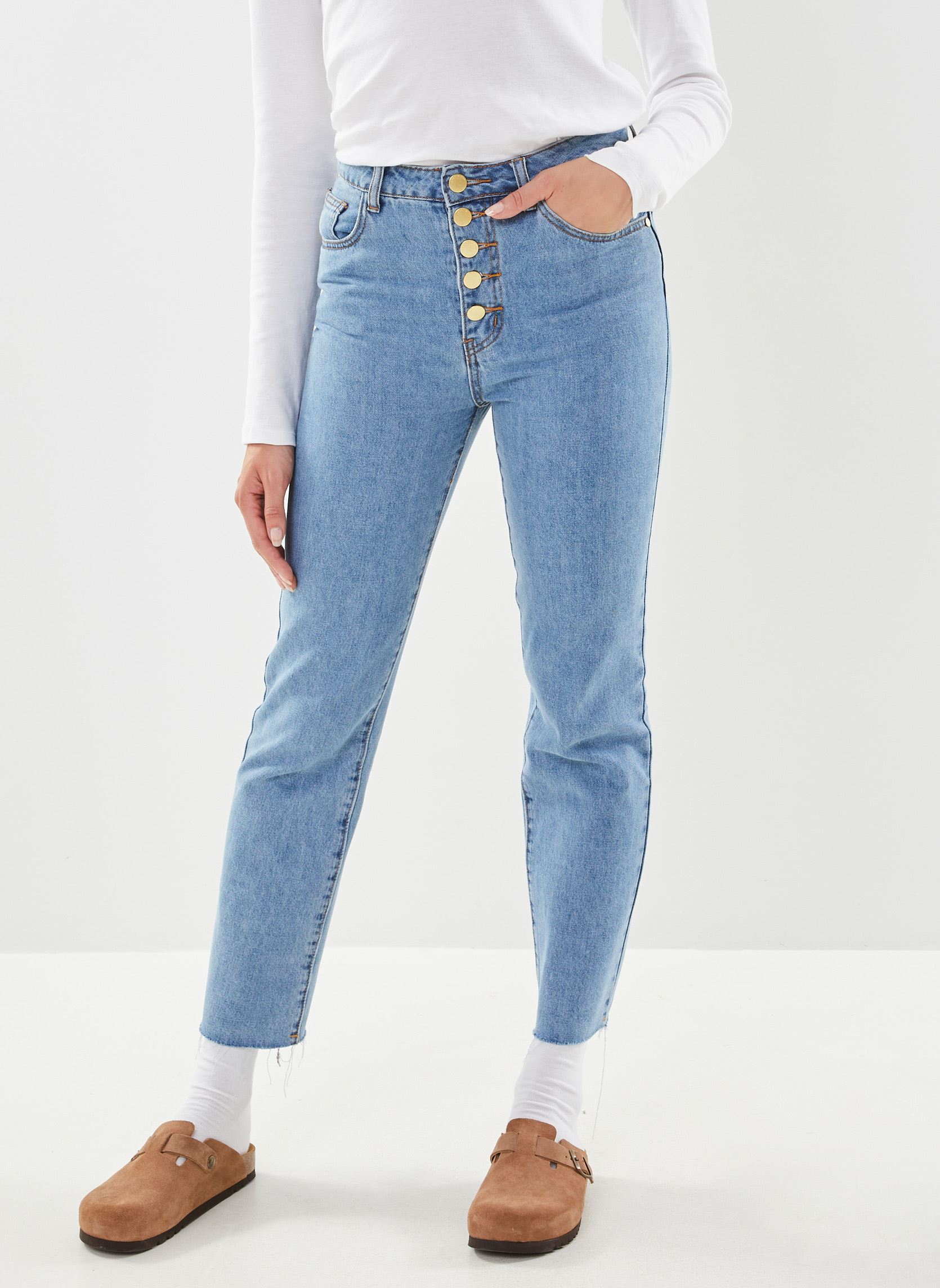 Rechte jeans / Straight Leg Jeans Marco dames blauw La Petite Etoile Rechte jeans / Straight Leg Jeans Marco dames blauw USED