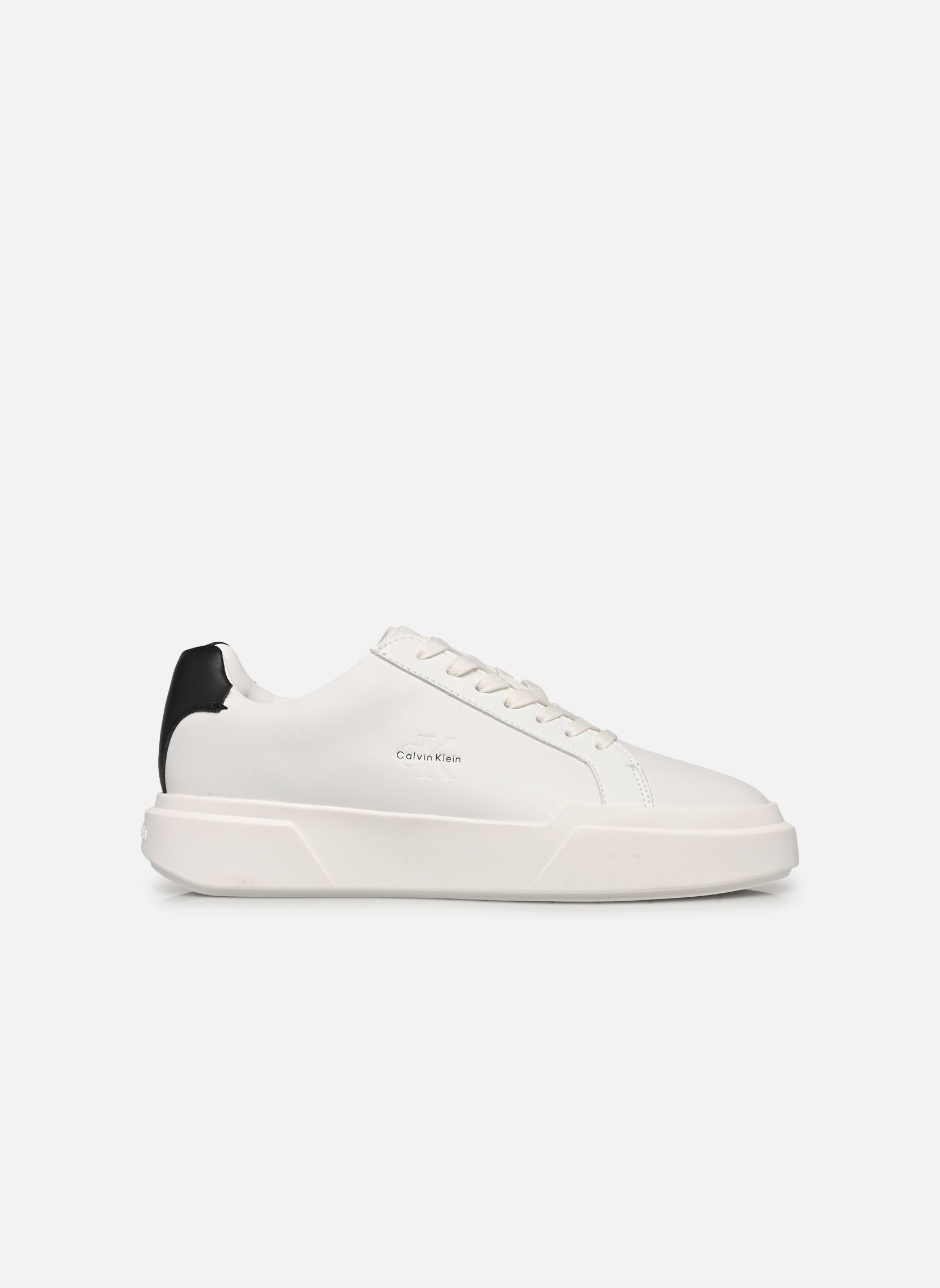 Baskets basses CHUNKY CUPSOLE LACEUP LTH WN femme blanc Calvin Klein Baskets basses CHUNKY CUPSOLE LACEUP LTH WN femme blanc BRIGHT WHITE/BLACK