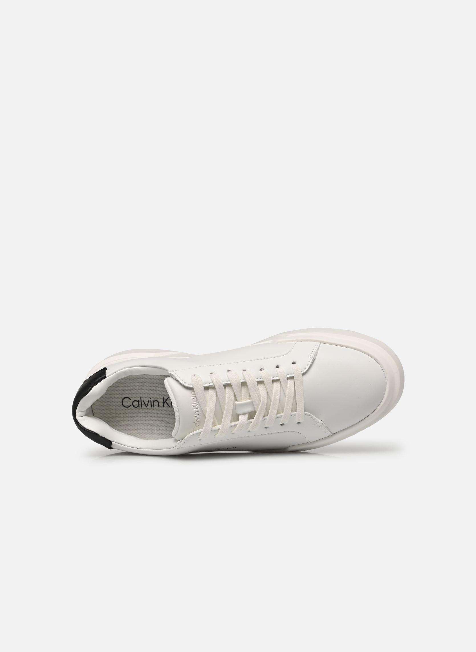 Baskets basses CHUNKY CUPSOLE LACEUP LTH WN femme blanc Calvin Klein Baskets basses CHUNKY CUPSOLE LACEUP LTH WN femme blanc BRIGHT WHITE/BLACK