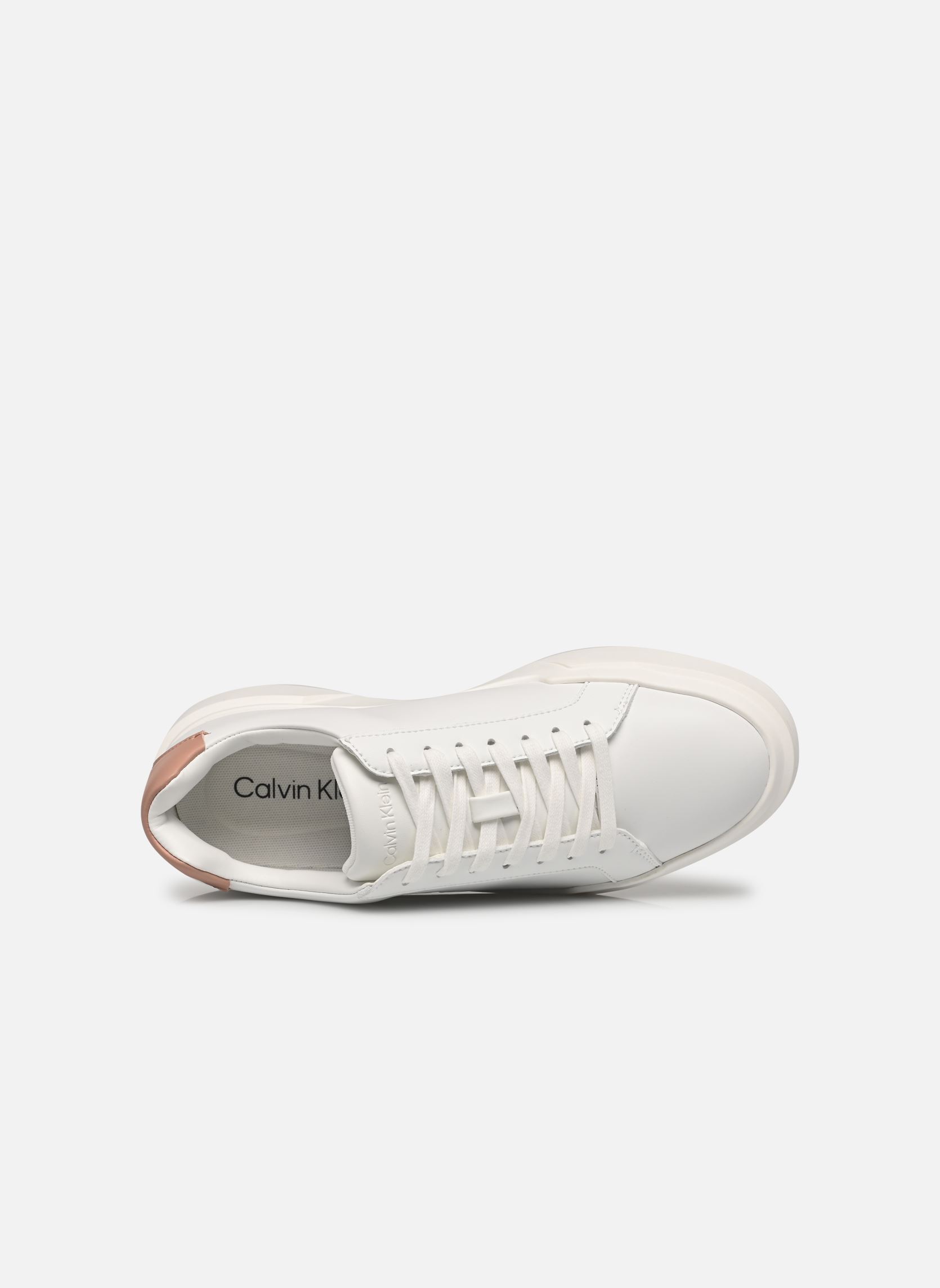 Baskets CHUNKY CUPSOLE LACEUP LTH WN femme blanc Calvin Klein Baskets CHUNKY CUPSOLE LACEUP LTH WN femme blanc BRIGHT WHITE/TUSCANY/CHATEAU
