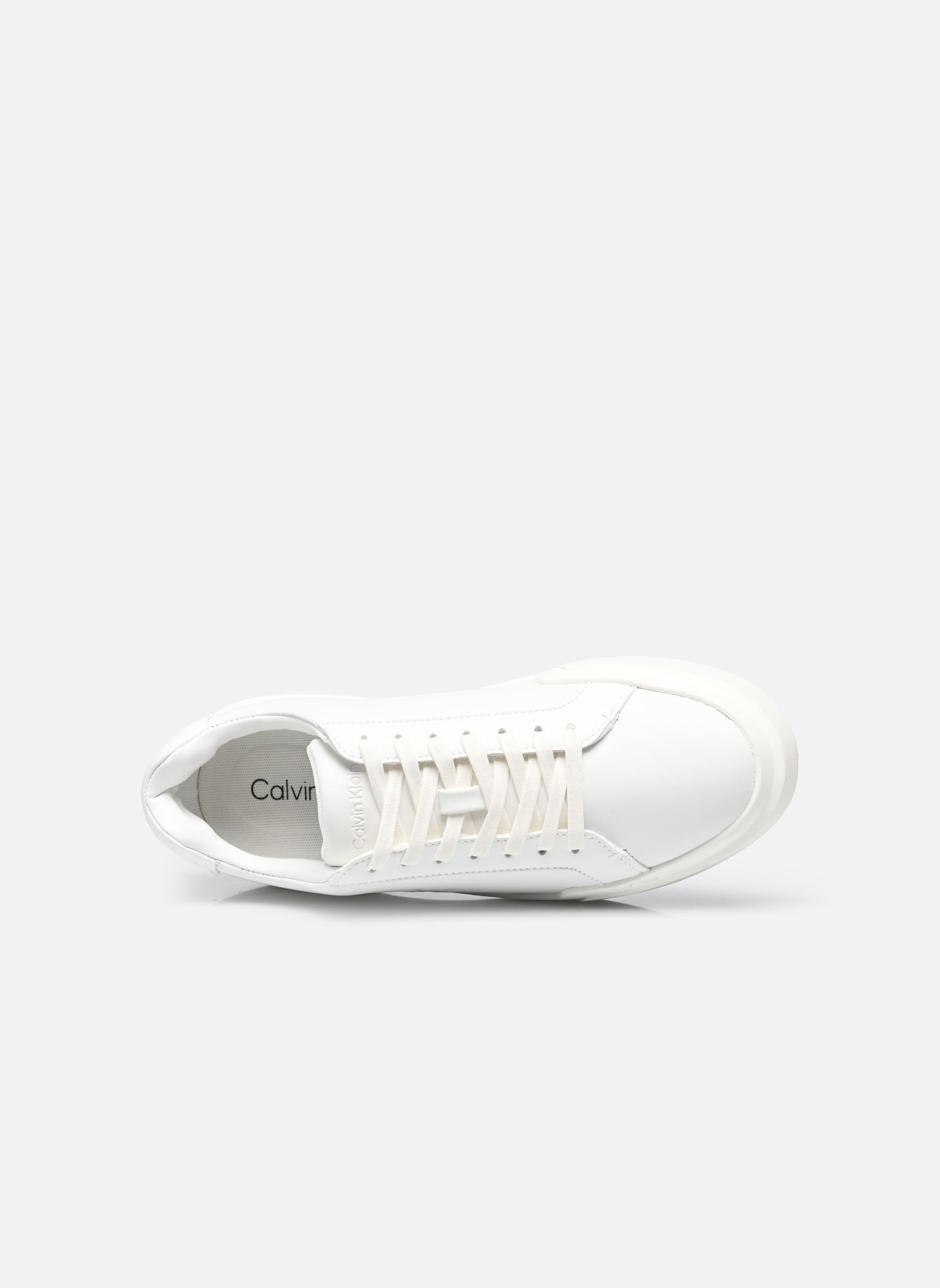 Baskets CHUNKY CUPSOLE LACEUP LTH WN femme blanc Calvin Klein Baskets CHUNKY CUPSOLE LACEUP LTH WN femme blanc TRIPLE BRIGHT WHITE