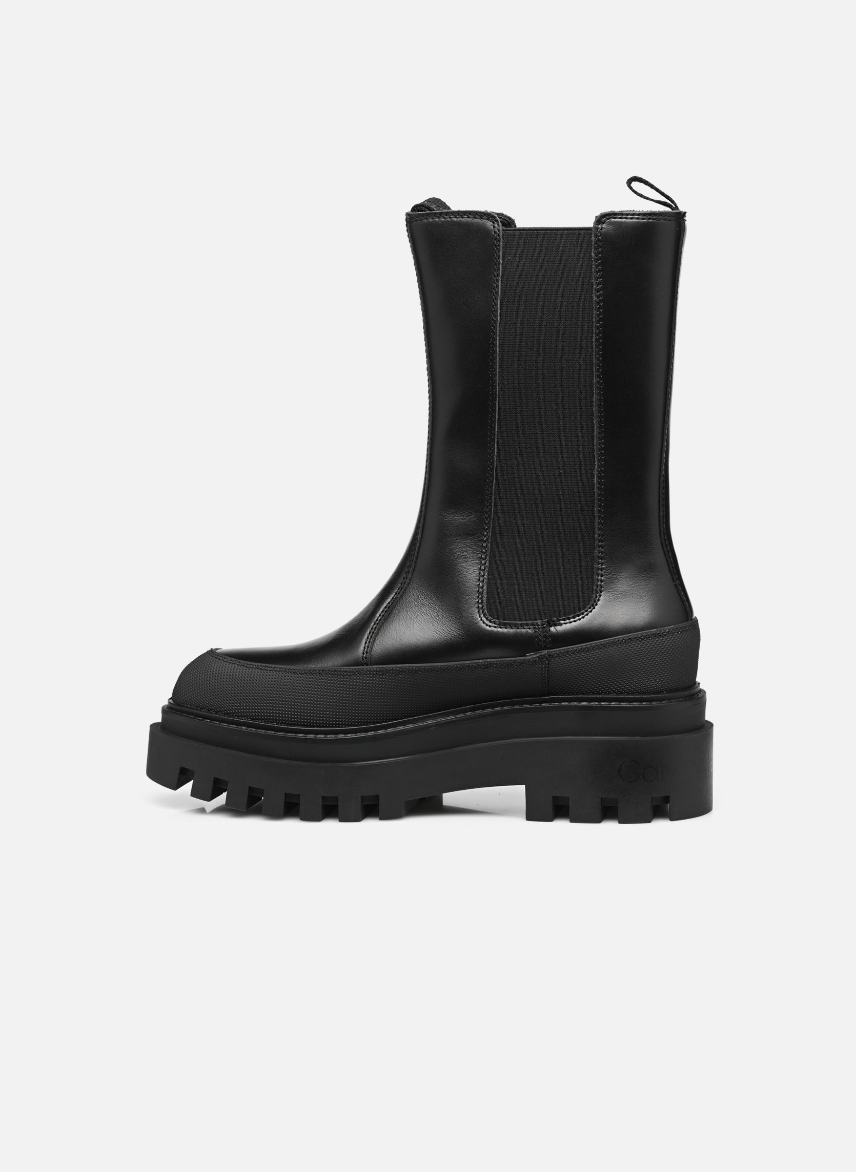 Stiefeletten und Stiefel FLATFORM CHELSEA BOOT LTH WN damen schwarz Calvin Klein Stiefeletten und Stiefel FLATFORM CHELSEA BOOT LTH WN damen schwarz TRIPLE BLACK