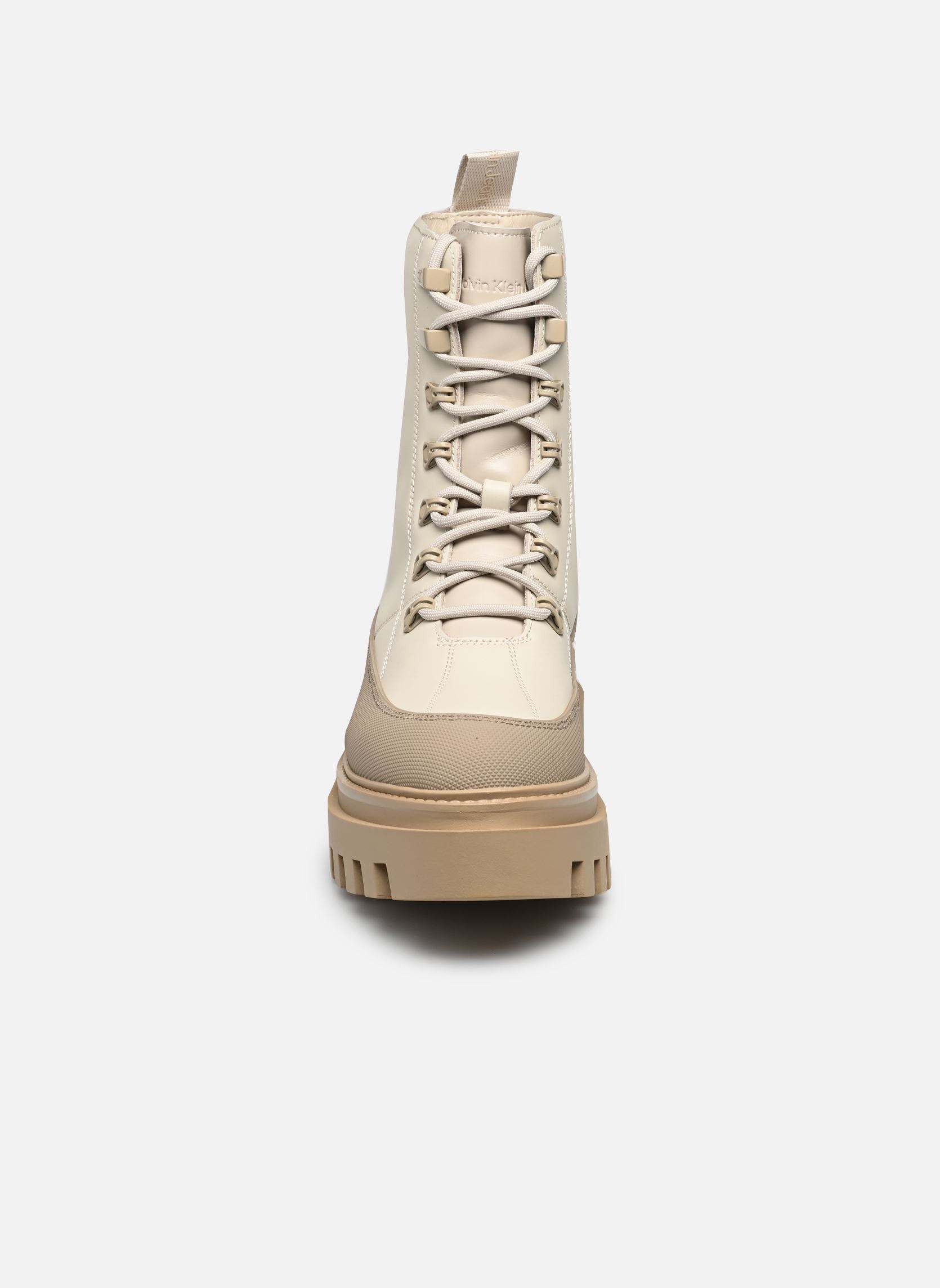 Botines con cordones FLATFORM LACE UP BOOT LTH mujer blanco Calvin Klein Botines con cordones FLATFORM LACE UP BOOT LTH mujer blanco EGGSHELL/TRAVERTINE
