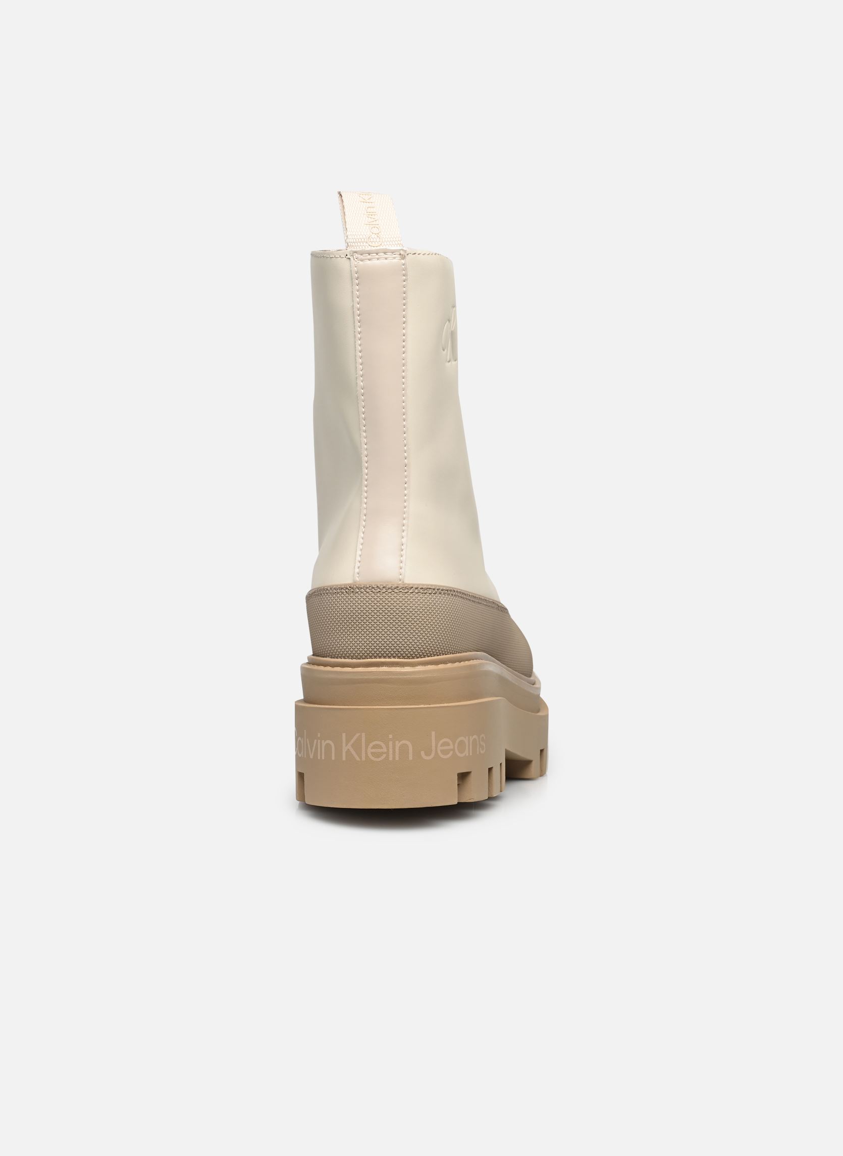 Botines con cordones FLATFORM LACE UP BOOT LTH mujer blanco Calvin Klein Botines con cordones FLATFORM LACE UP BOOT LTH mujer blanco EGGSHELL/TRAVERTINE