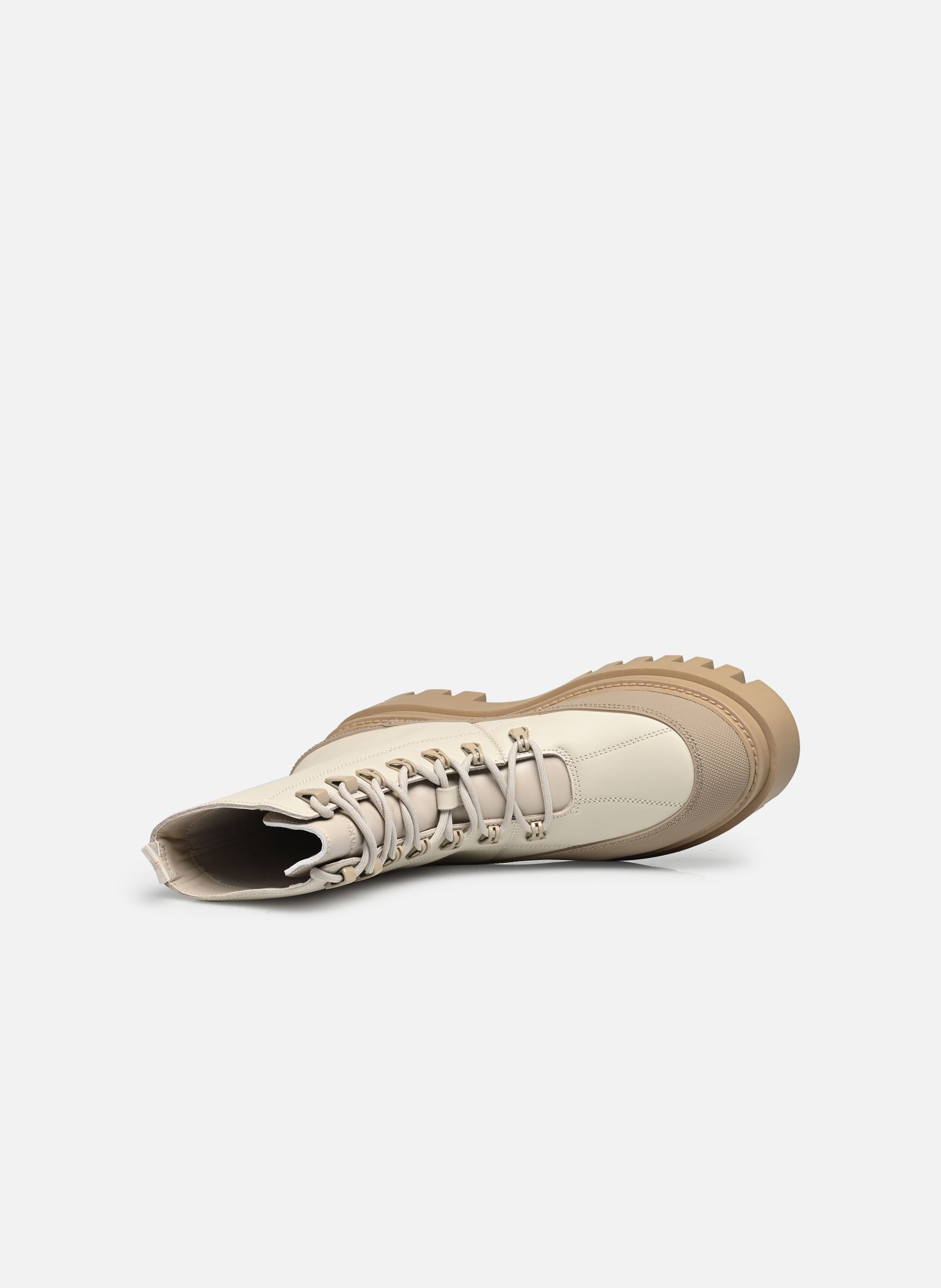 Botines con cordones FLATFORM LACE UP BOOT LTH mujer blanco Calvin Klein Botines con cordones FLATFORM LACE UP BOOT LTH mujer blanco EGGSHELL/TRAVERTINE