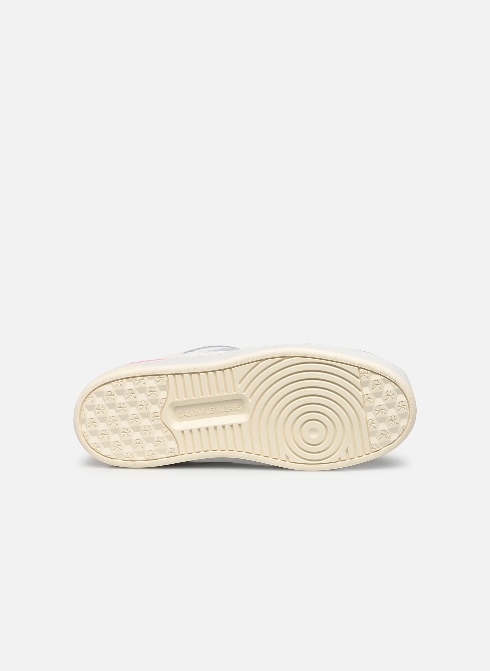 Niedrige Sneaker BASKET CUPSOLE LACEUP MIX LTH WN damen weiß Calvin Klein Niedrige Sneaker BASKET CUPSOLE LACEUP MIX LTH WN damen weiß BRIGHT WHITE/COTTON CANDY
