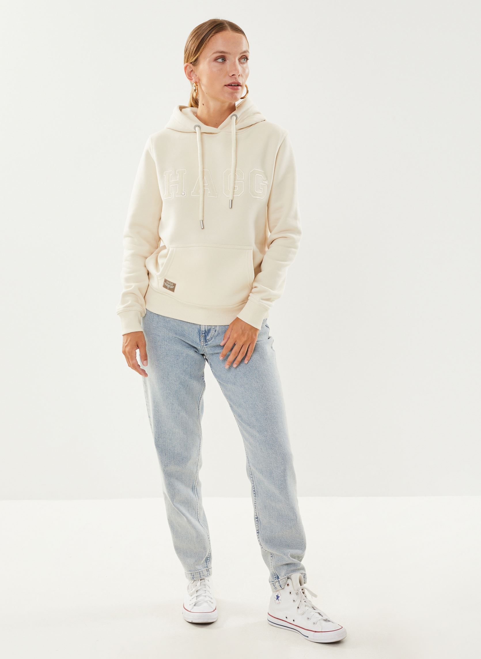 Sweats à capuche HOODIE F femme blanc Hagg Sweats à capuche HOODIE F femme blanc ECRU